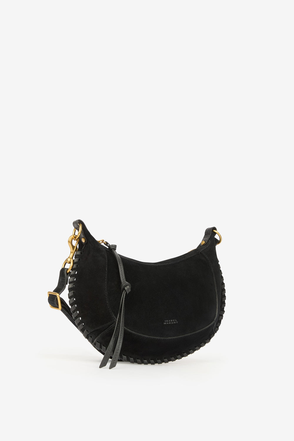 Sac porté épaule en cuir de veau velours tressé oskan moon - Noir - Woman - 4