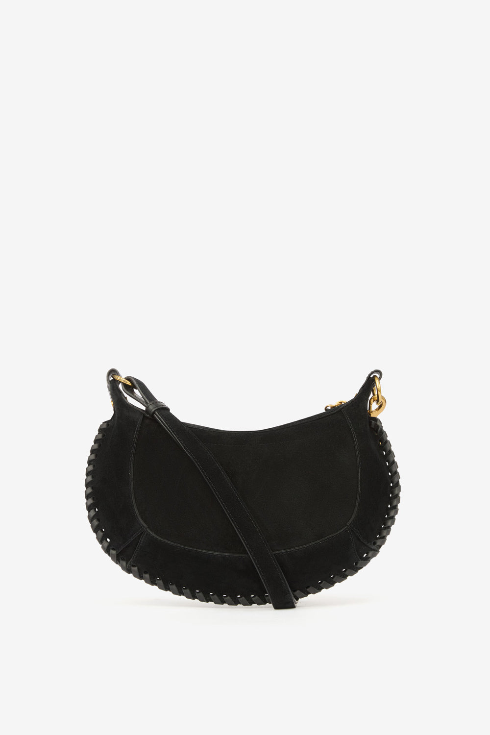 Sac porté épaule en cuir de veau velours tressé oskan moon - Noir - Woman - 2