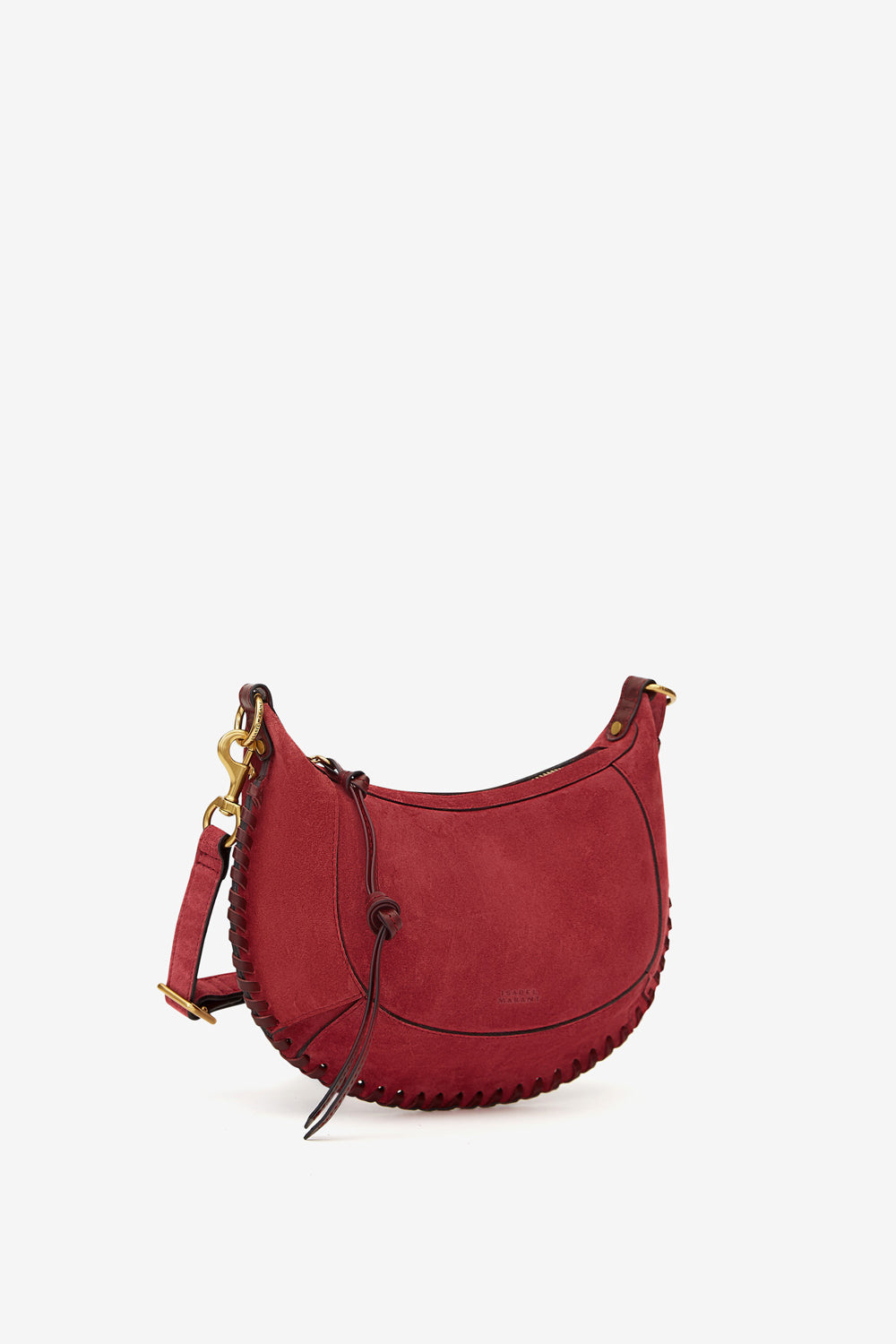 Sac porté épaule oskan moon en cuir de veau velours tressé - Berry - Woman - 4