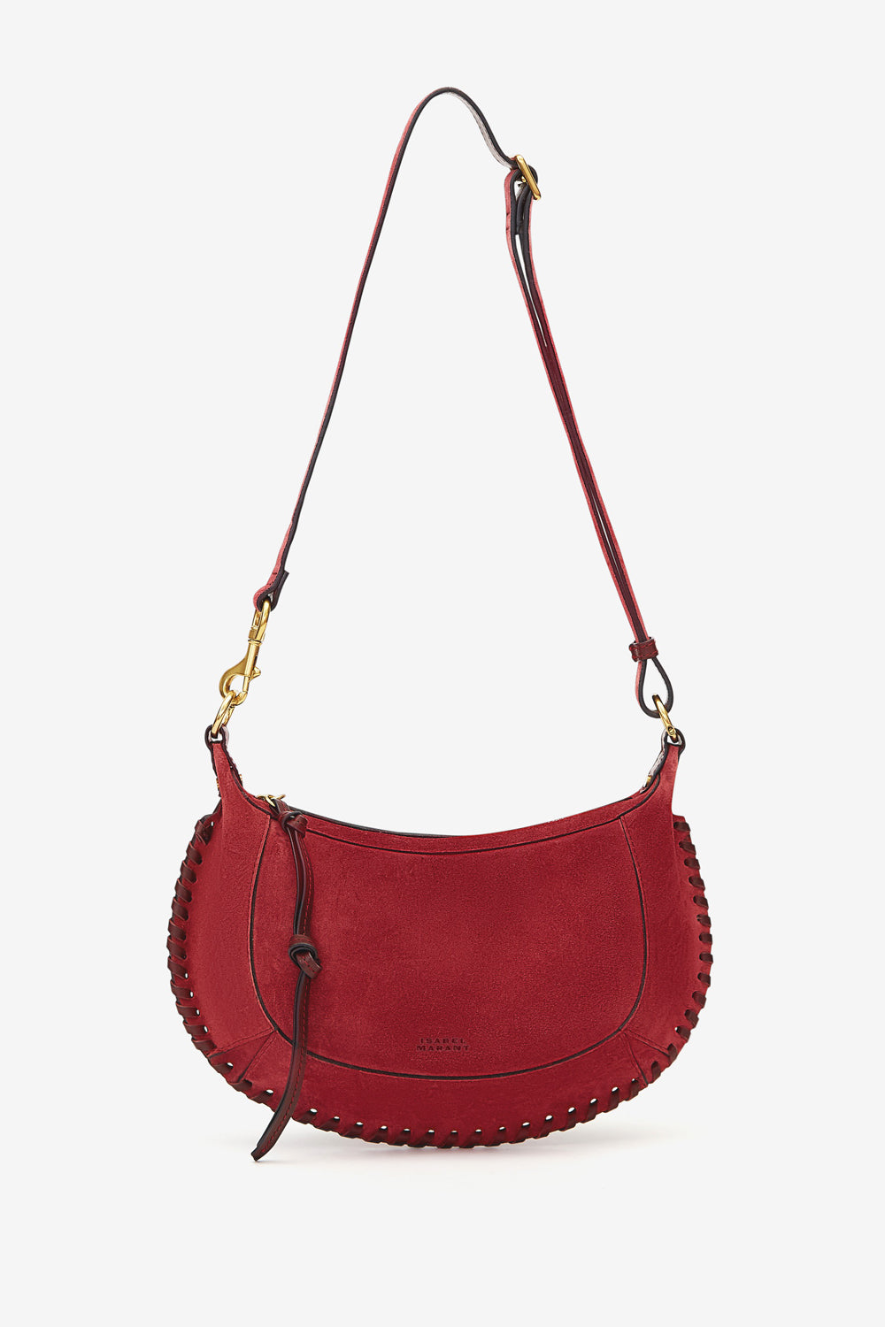 Sac porté épaule oskan moon en cuir de veau velours tressé - Berry - Woman - 5