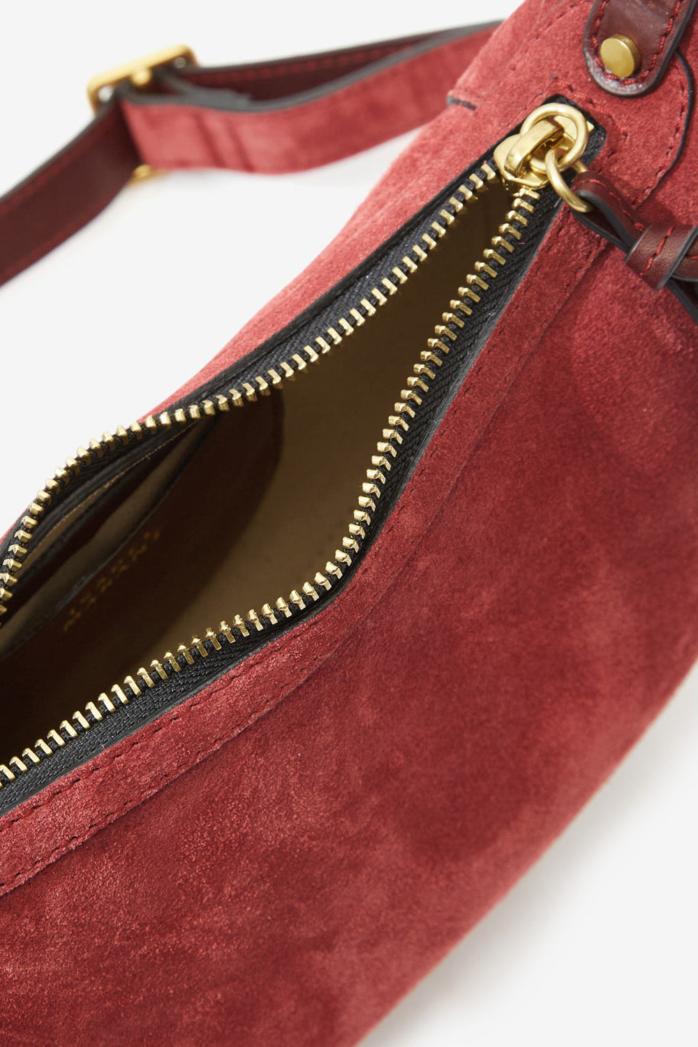 Sac porté épaule oskan moon en cuir de veau velours tressé - Berry - Woman - 3