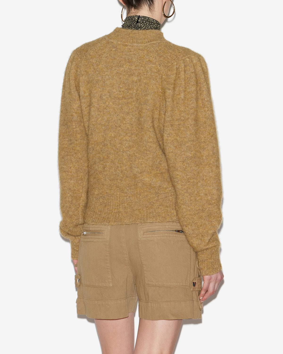 Onnie sweater in plain-colored alpaca knit - Honey - Woman - 4