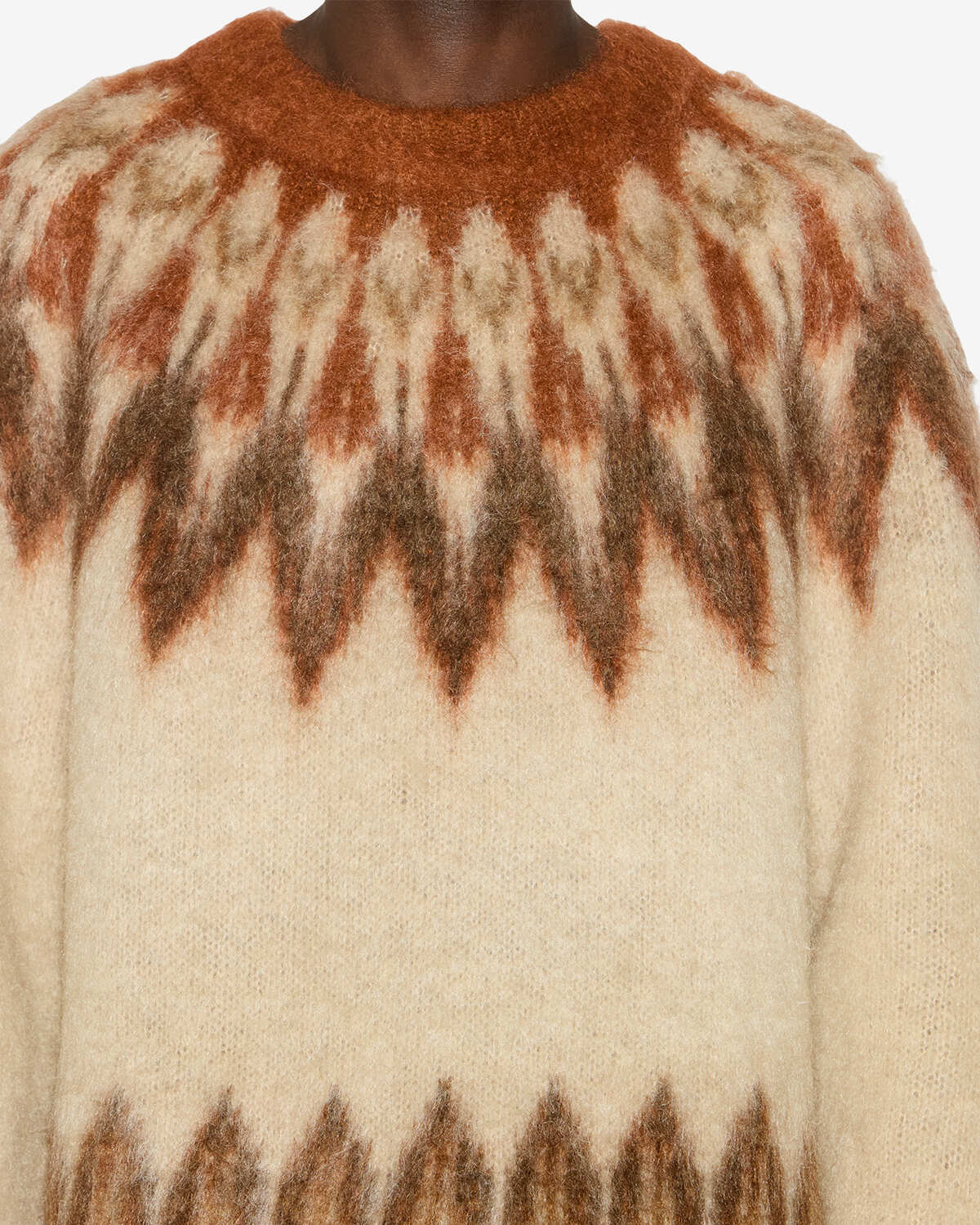 Maglione nicolas in mohair con motivo fair isle - Arancia - Man - 2