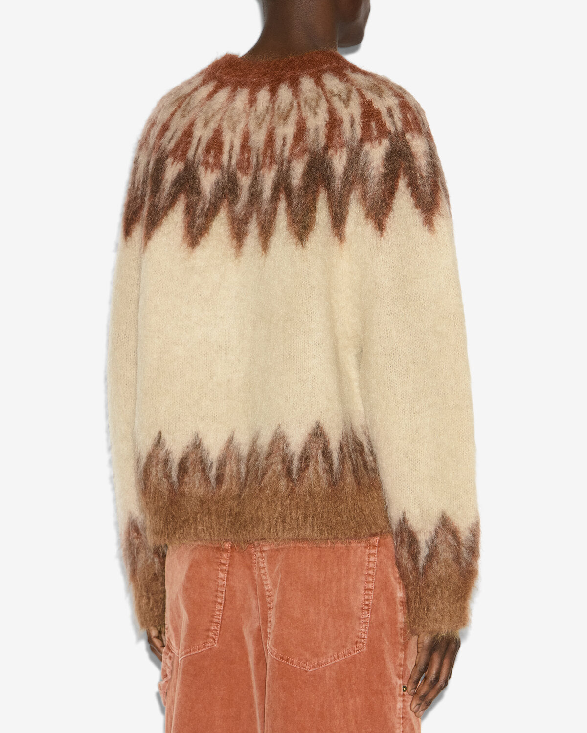 Maglione nicolas in mohair con motivo fair isle - Arancia - Man - 4