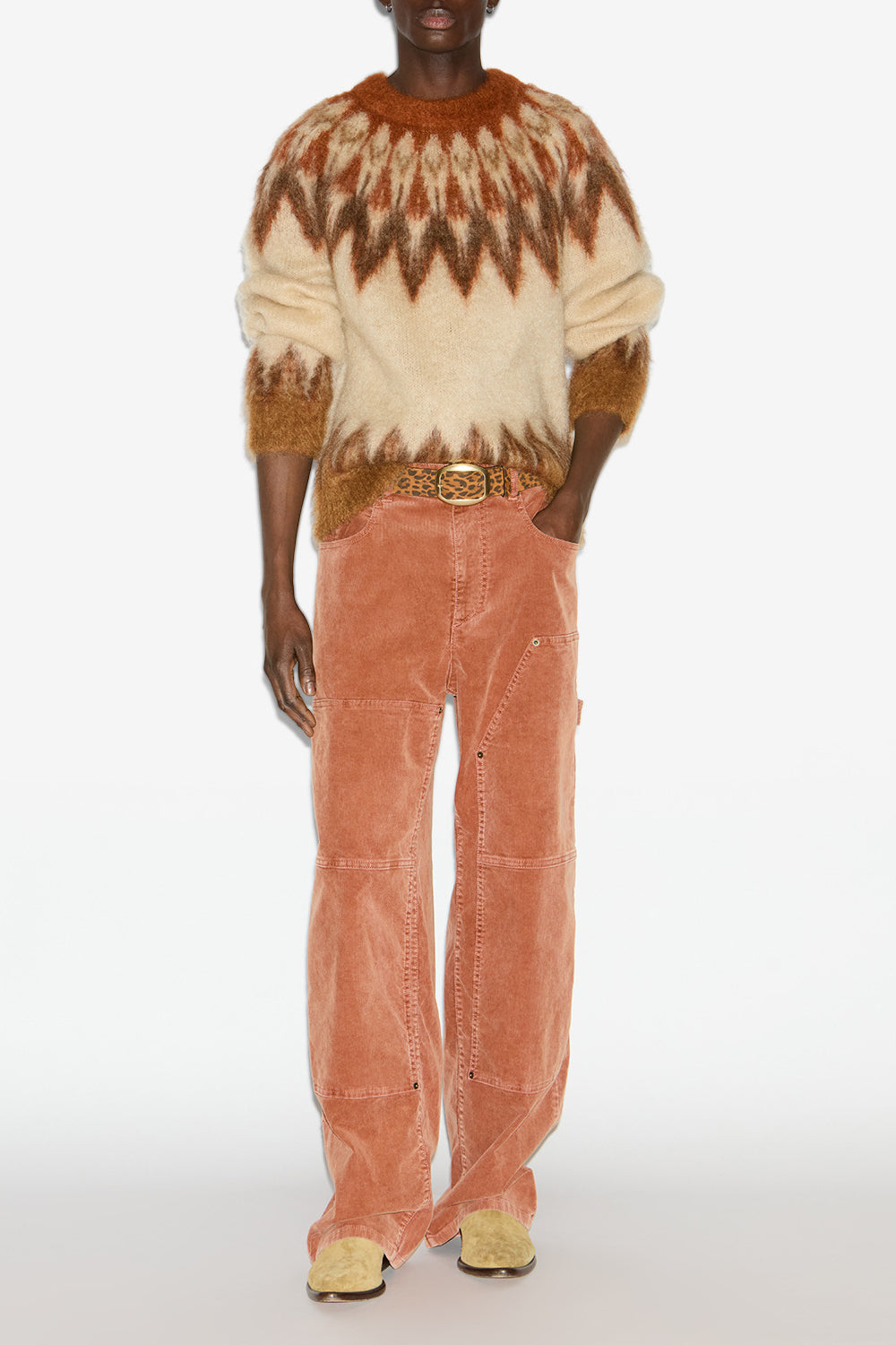 Jersey nicolas de mohair con motivos fair island - Naranja - Man - 2
