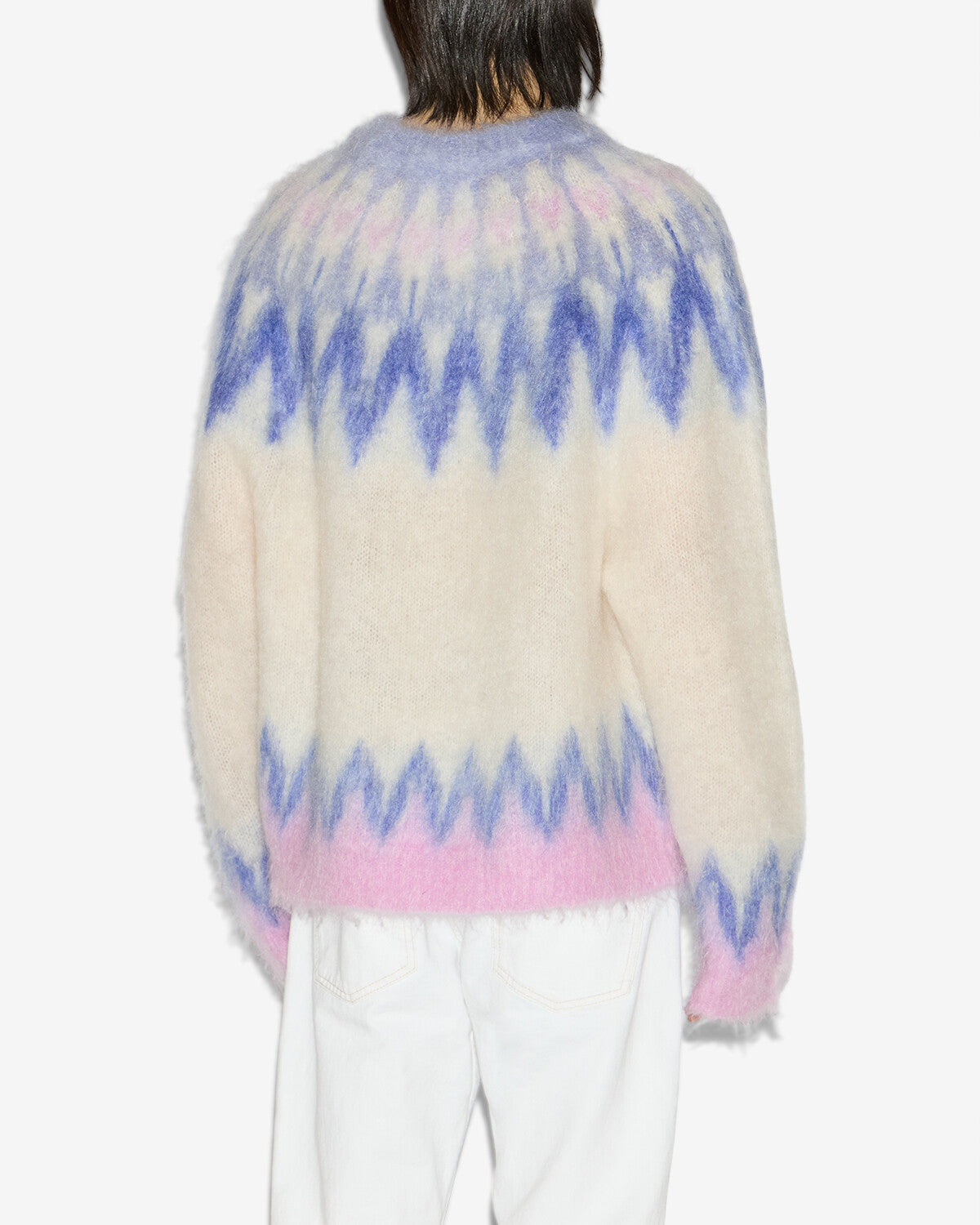 Nicolas mohair fair isle pattern sweater - Blue - Man - 4