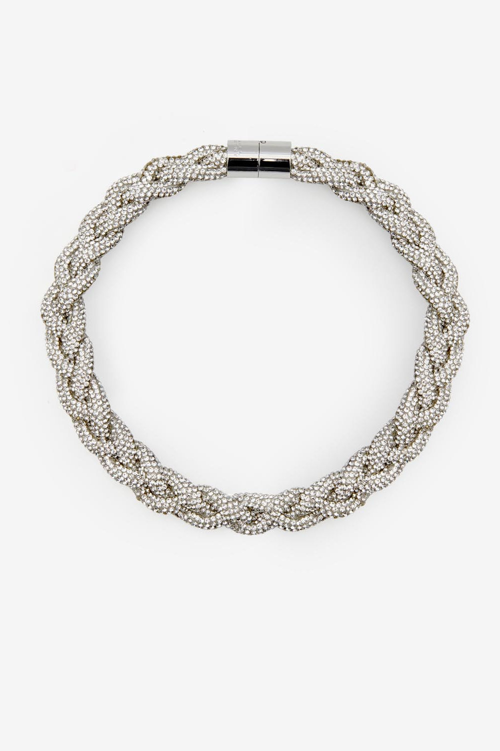 Flecht-choker yua aus strass - Silber - Woman - 1