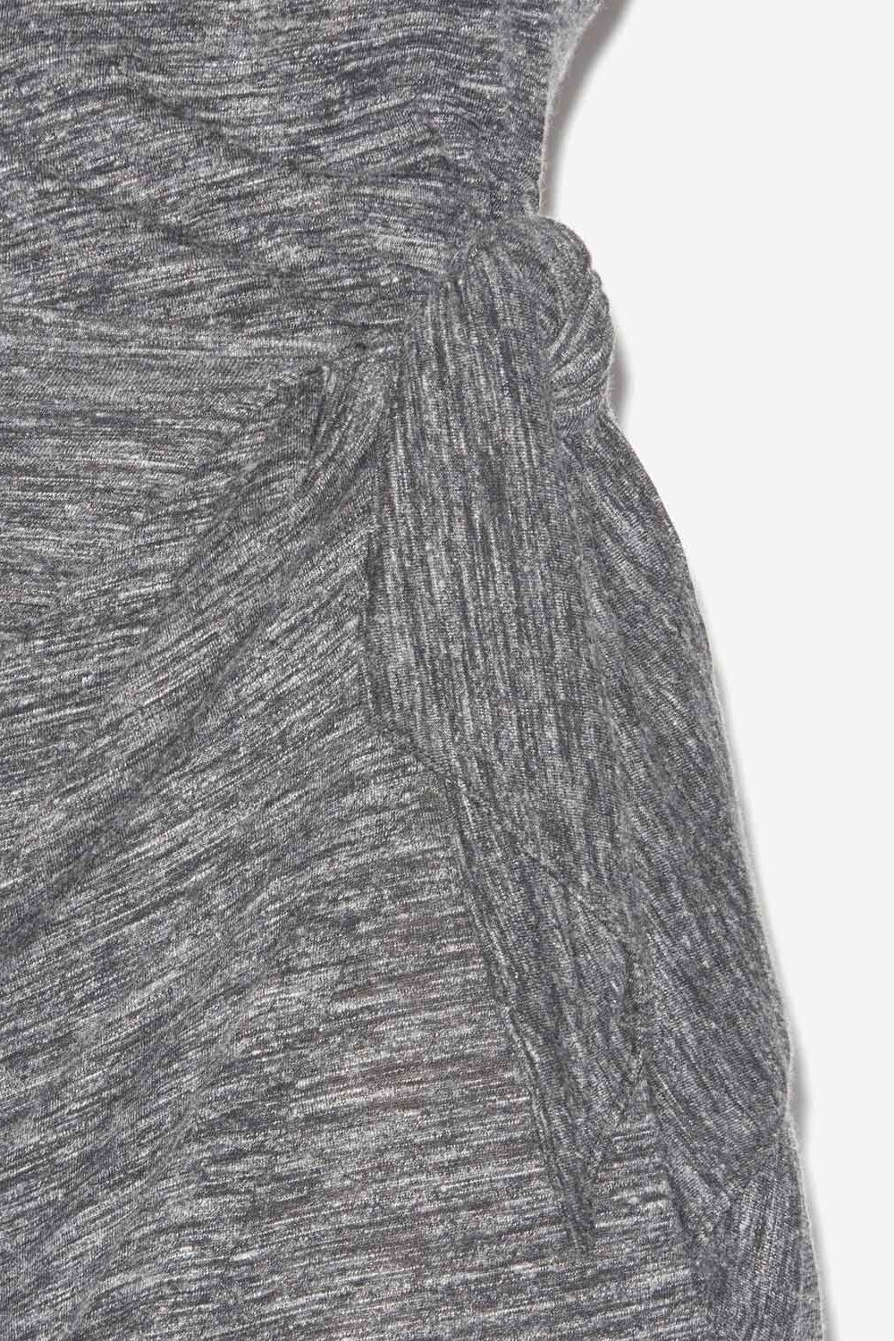 Vestido lisy drapeado de punto liso - Anthracite - Woman - 3