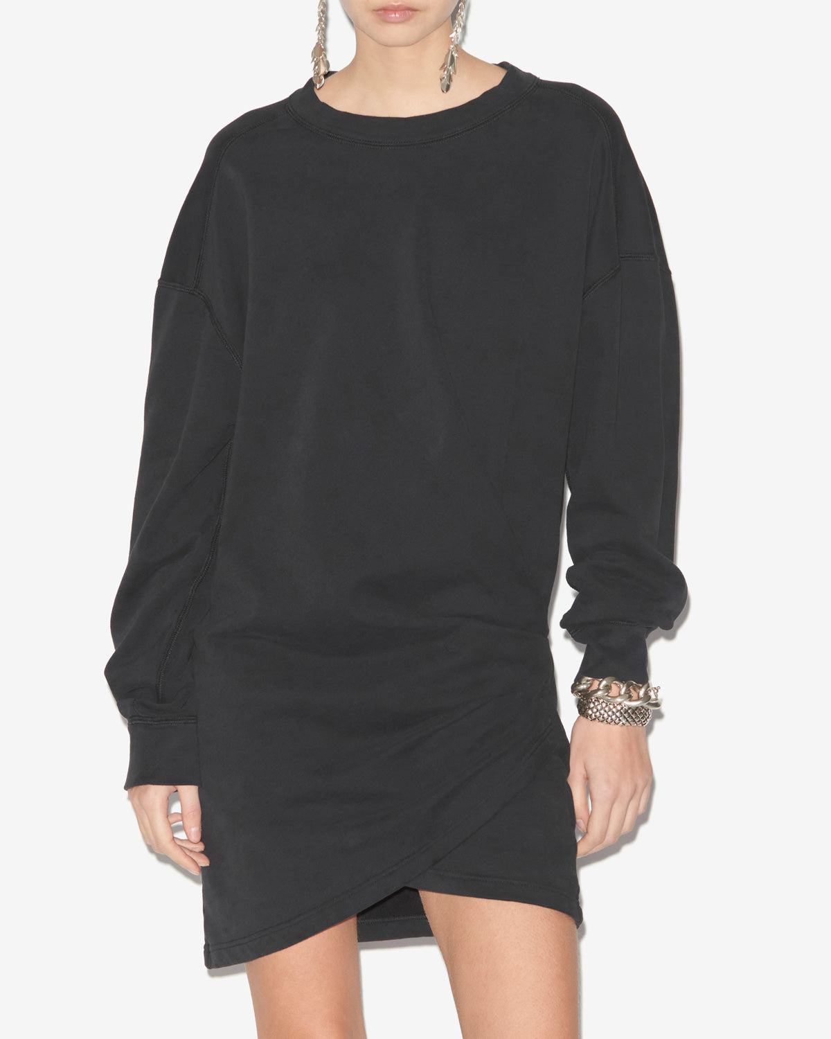 Pipper logo dress Woman black ISABEL MARANT Official online store