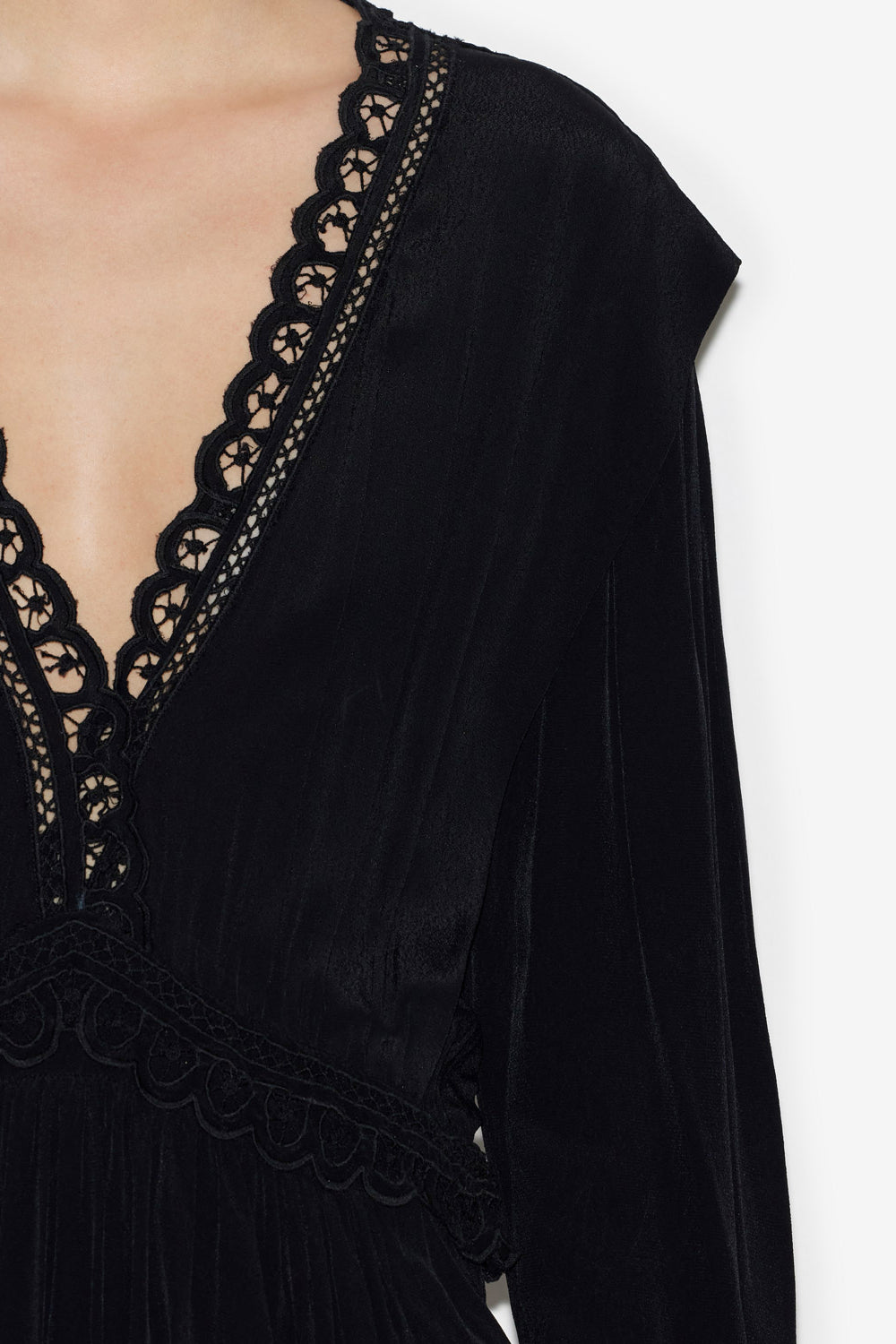 Felie short dress with english embroidery - Black - Woman - 3