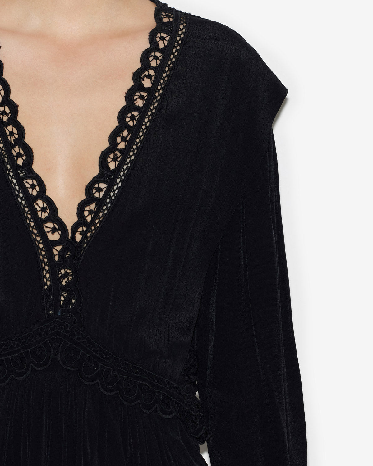 Felie short dress with english embroidery - Black - Woman - 2