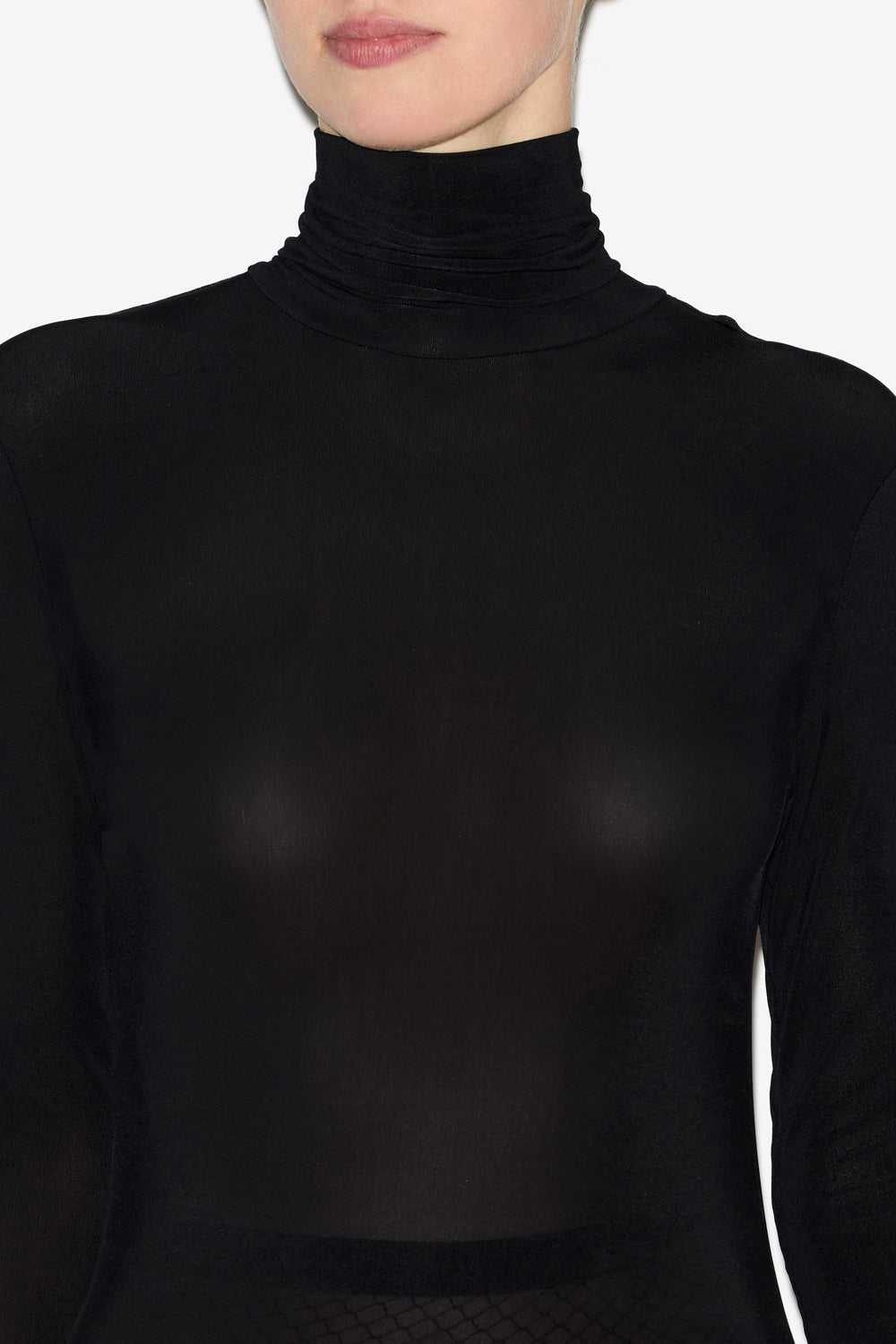 Vestido vanessa de punto liso con cuello alto - Negro - Woman - 3