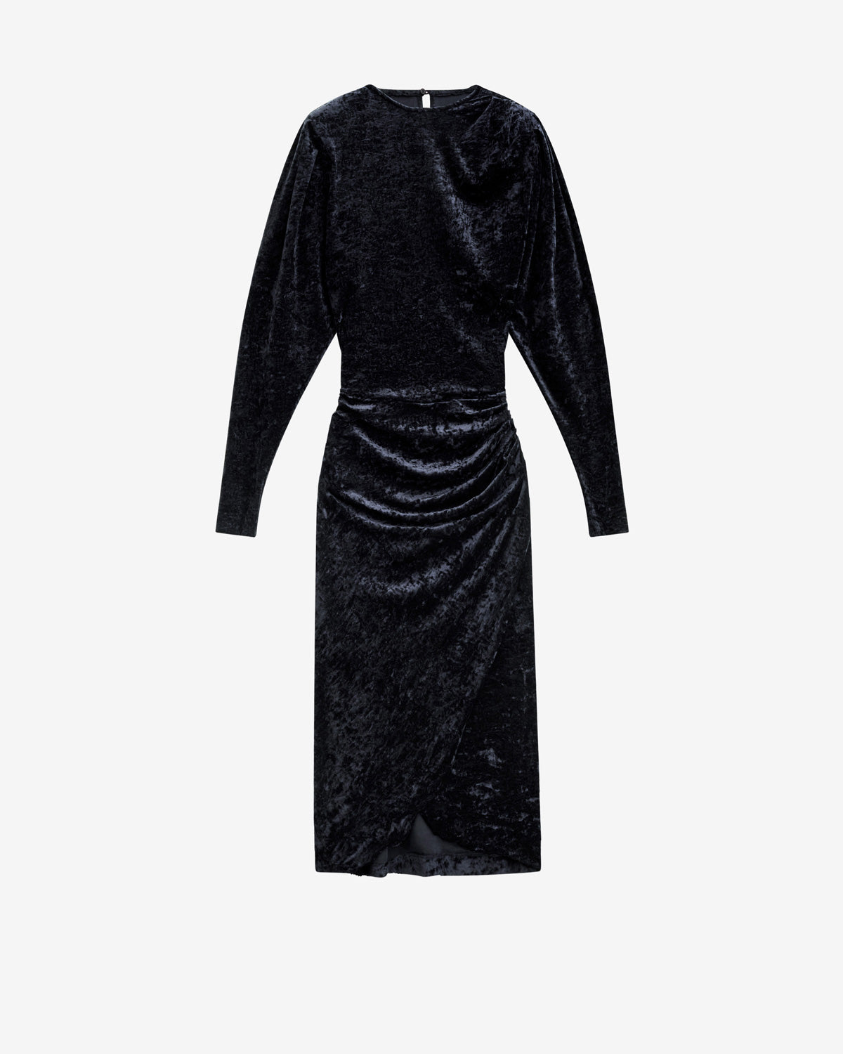 Hadley midi dress in gathered velvet - Black - Woman - 4