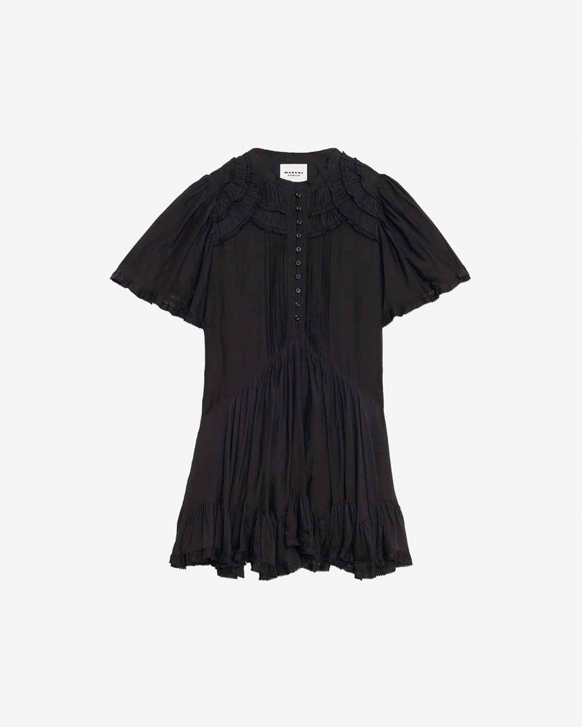Abito corto celyana in cotone arricciato - Nero - Woman - 5
