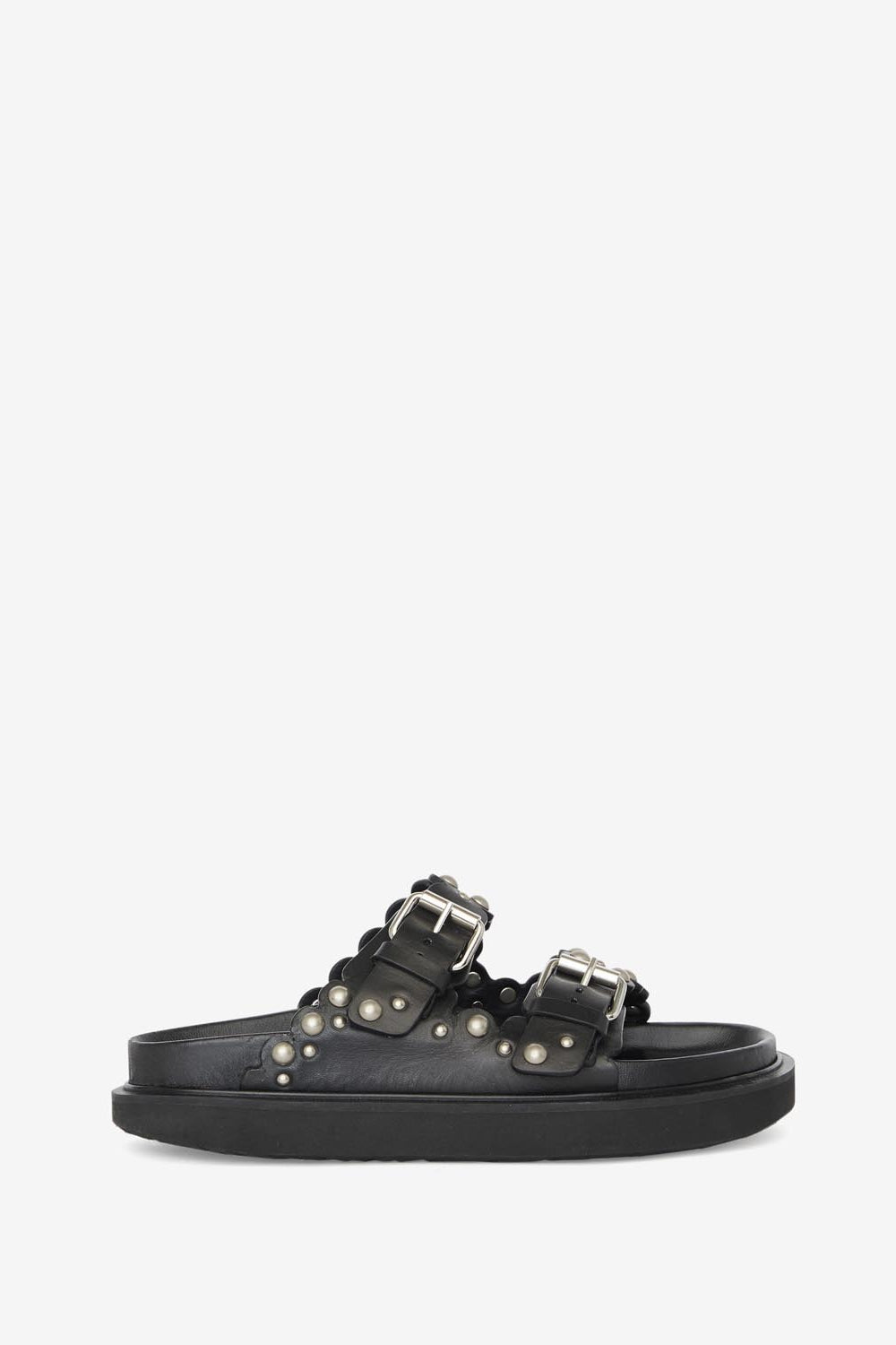 Lennya スタッズ レザー フラットサンダル - Black and silver - Woman - 1