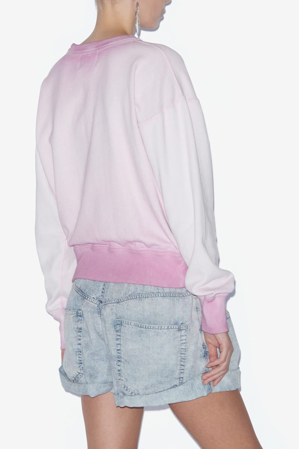 Felpa mobily con logo in cotone effetto lavato - Lilac - Woman - 5