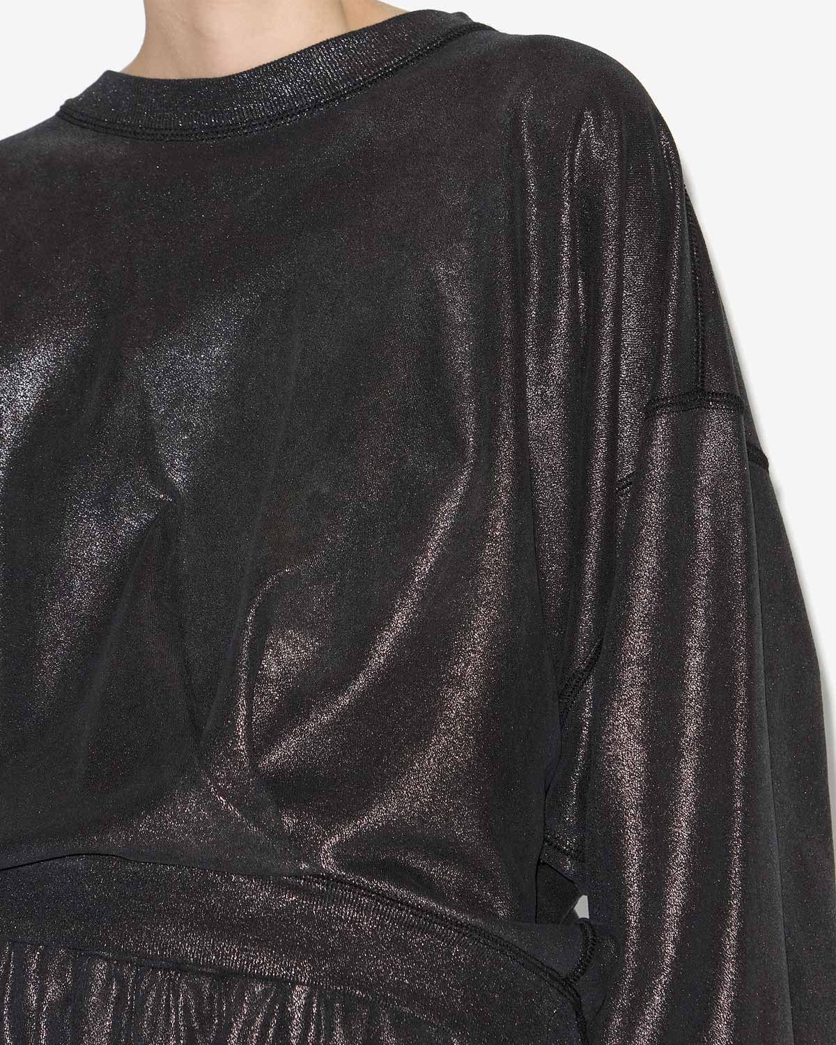 Paulia sweatshirt Woman Metallic black 2