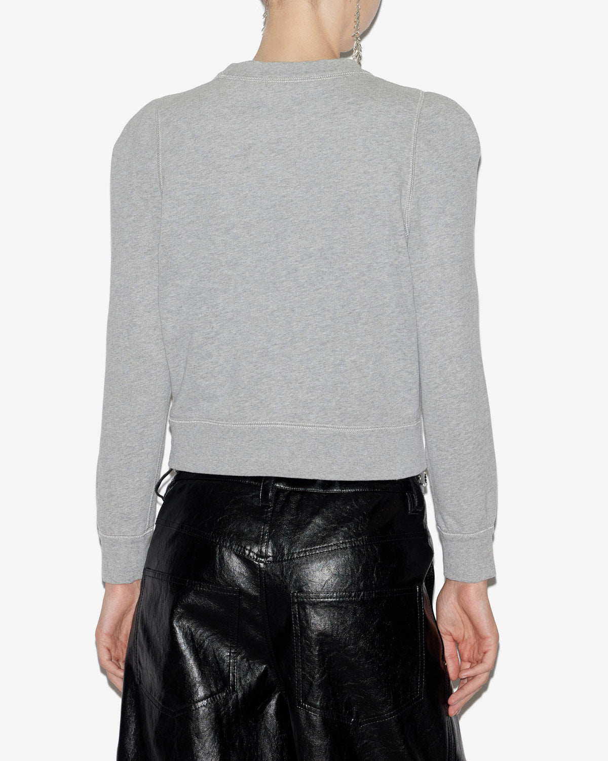 Sweatshirt prissa en coton à épaules structurées - Gris - Woman - 4