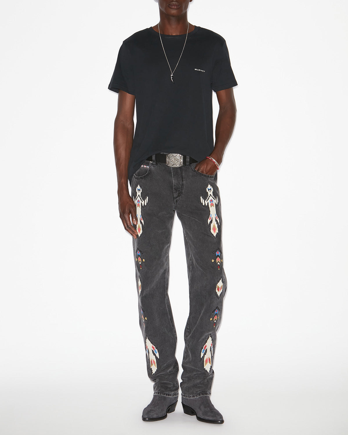 T-shirt à manches courtes en coton uni zafferh - Noir - Man - 1