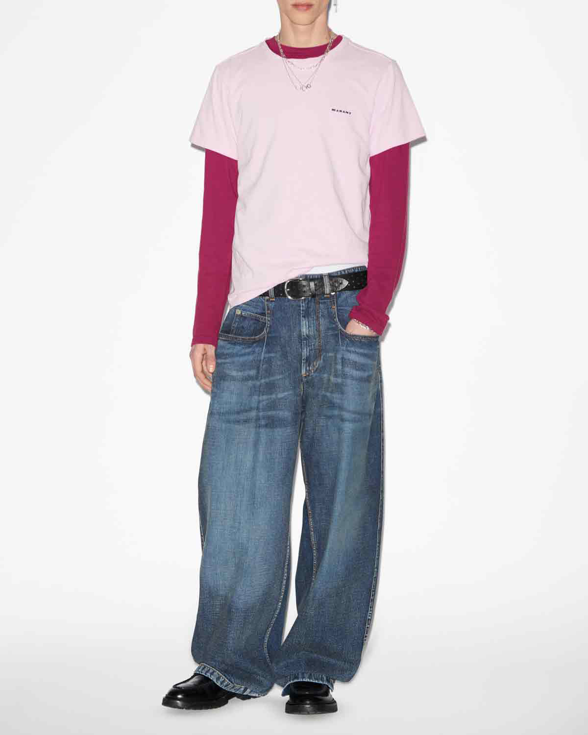 Zafferh tシャツ Man Light pink 4