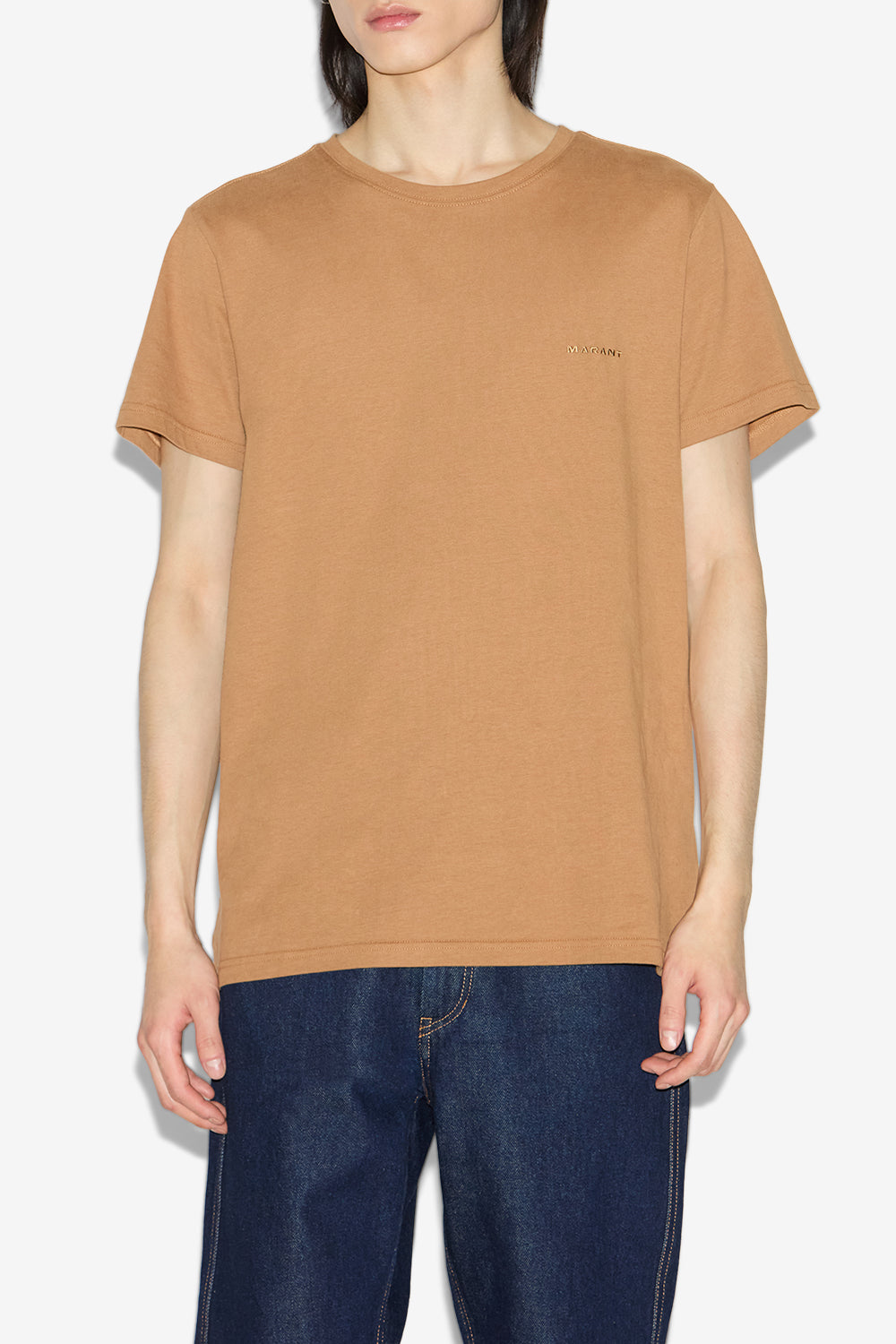 T-shirt à manches courtes zafferh en coton uni  - Camel - Man - 4