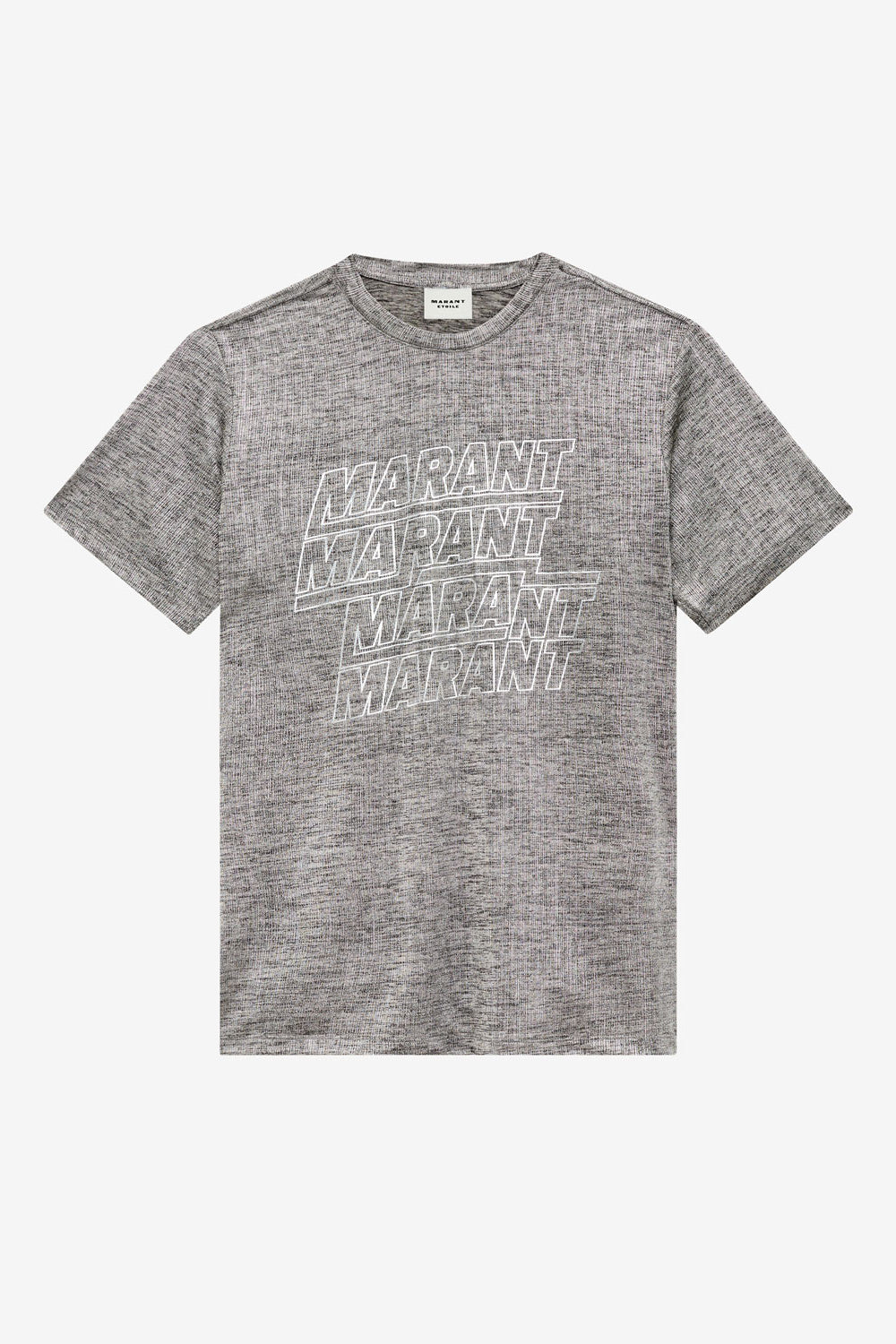 Zoeline metallic jersey t-shirt with logos - Gray-silver - Woman - 1