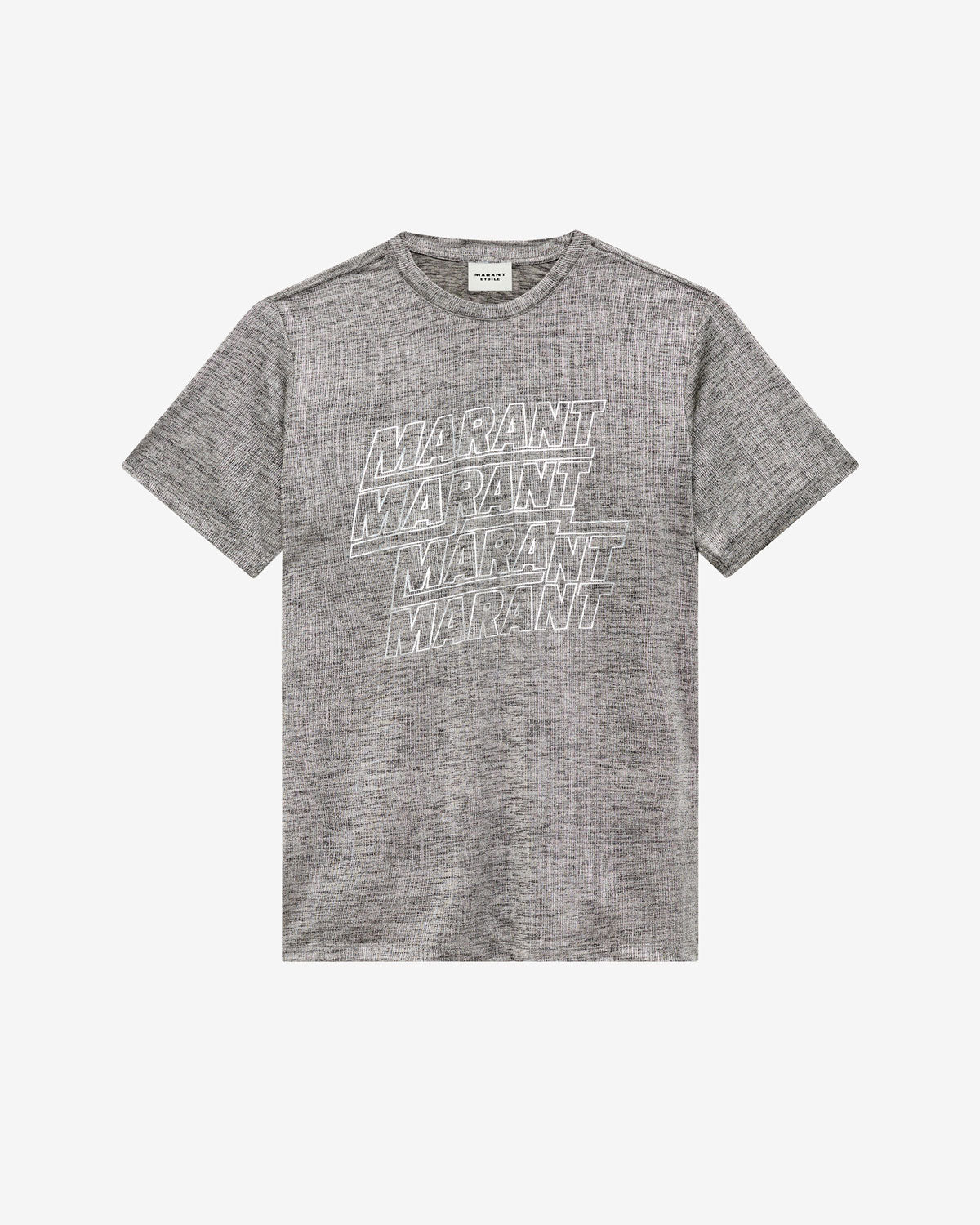 Zoeline metallic jersey t-shirt with logos - Gray-silver - Woman - 5