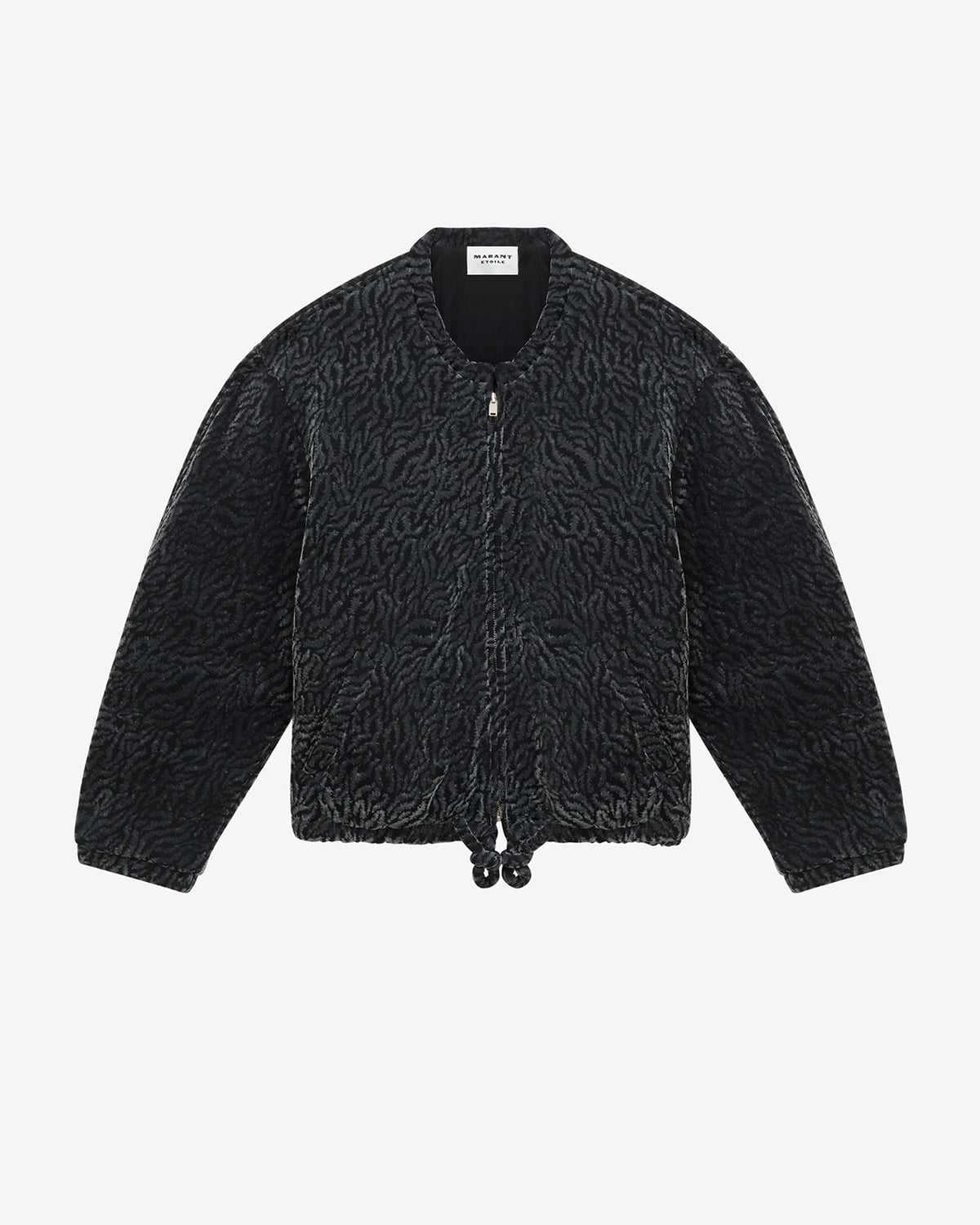 아벨리나(abelina) 번아웃 벨벳 보머 재킷 - Metallic black - Woman - 5