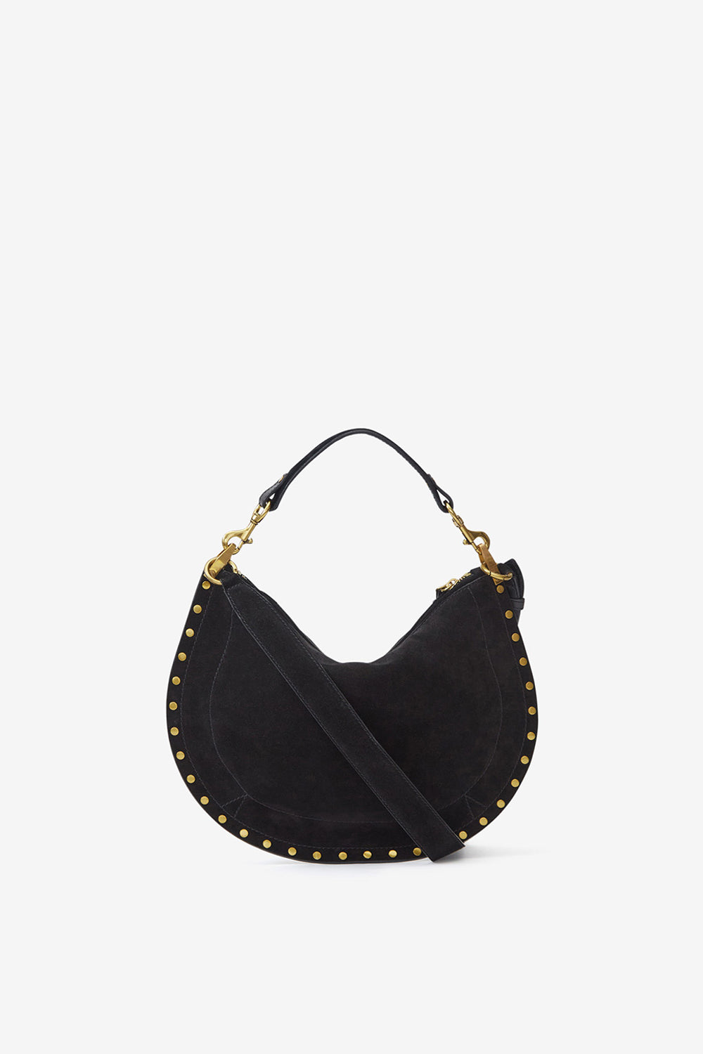 Tasche oskan soft zip aus kalbs-veloursleder - Schwarz - Woman - 3