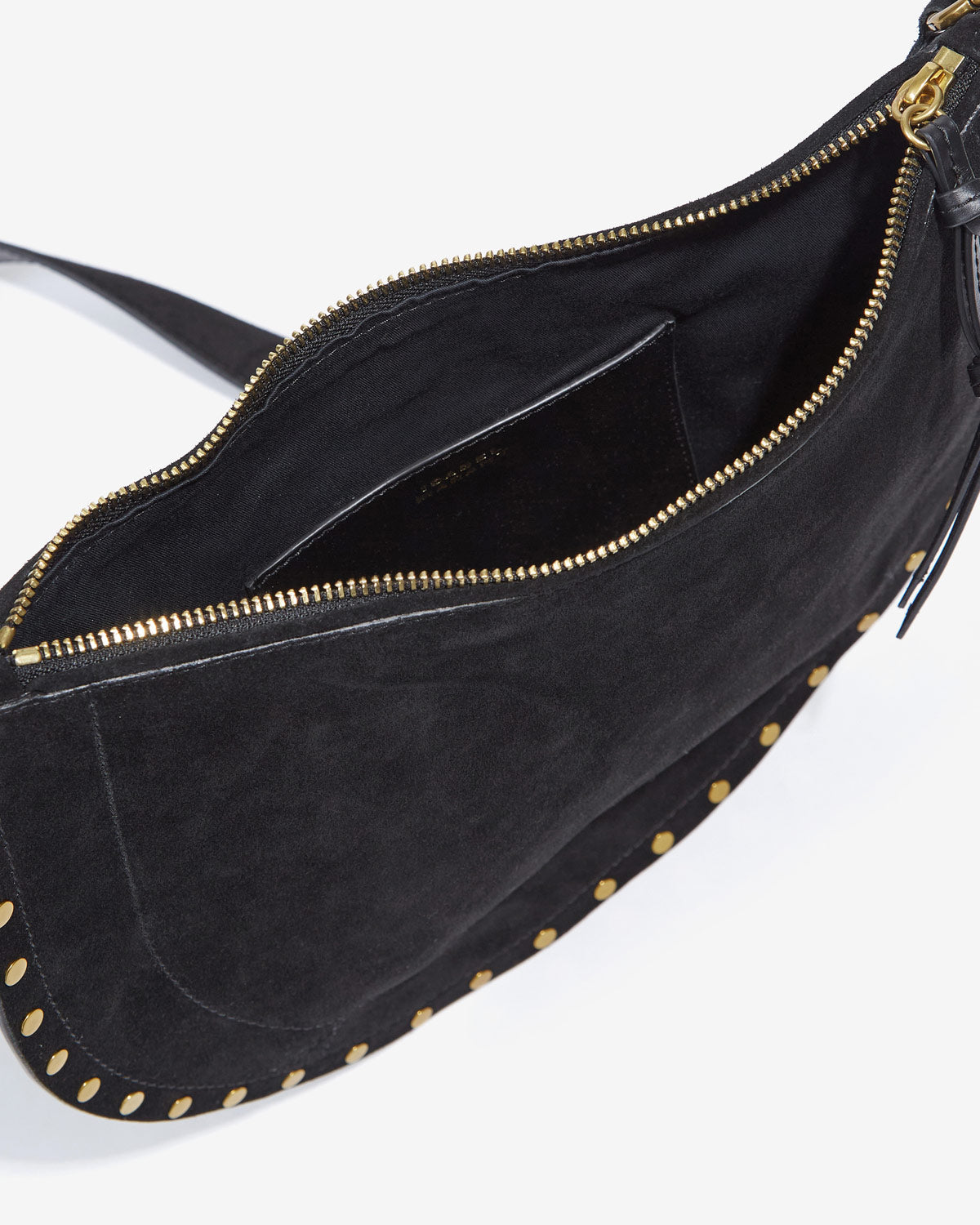 Borsa oskan soft zip in pelle di vitello scamosciata - Nero - Woman - 3