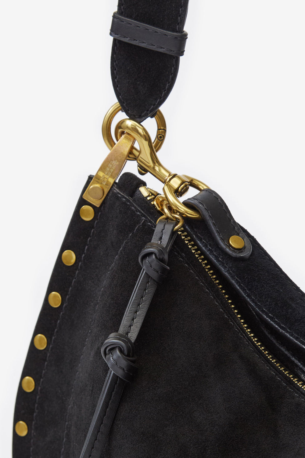 Tasche oskan soft zip aus kalbs-veloursleder - Schwarz - Woman - 8