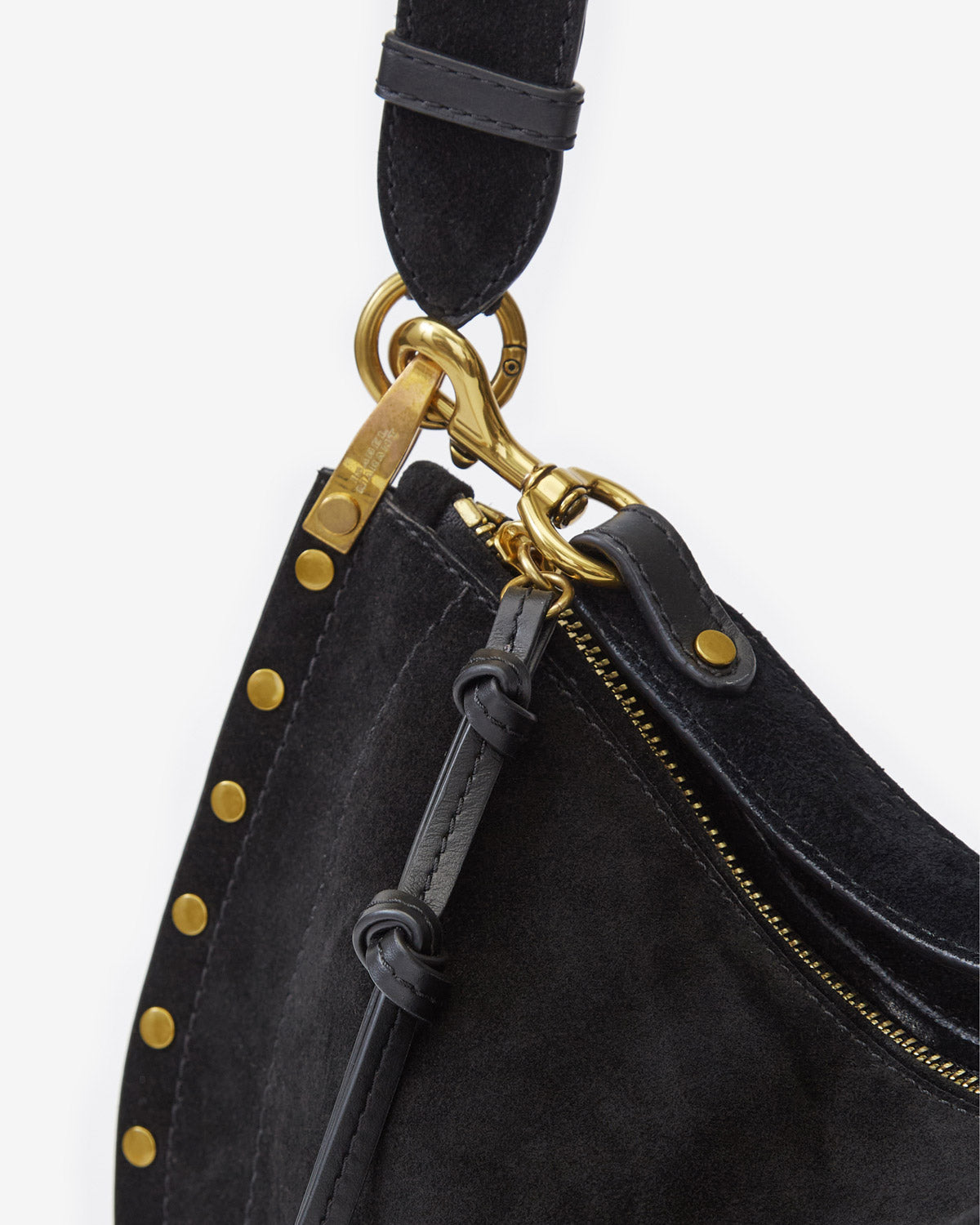 Borsa oskan soft zip in pelle di vitello scamosciata - Nero - Woman - 8