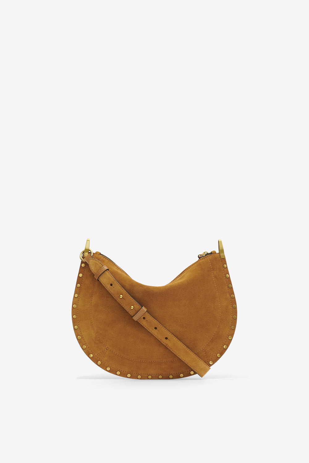 Tasche oskan soft zip aus kalbs-veloursleder - Cognac - Woman - 3