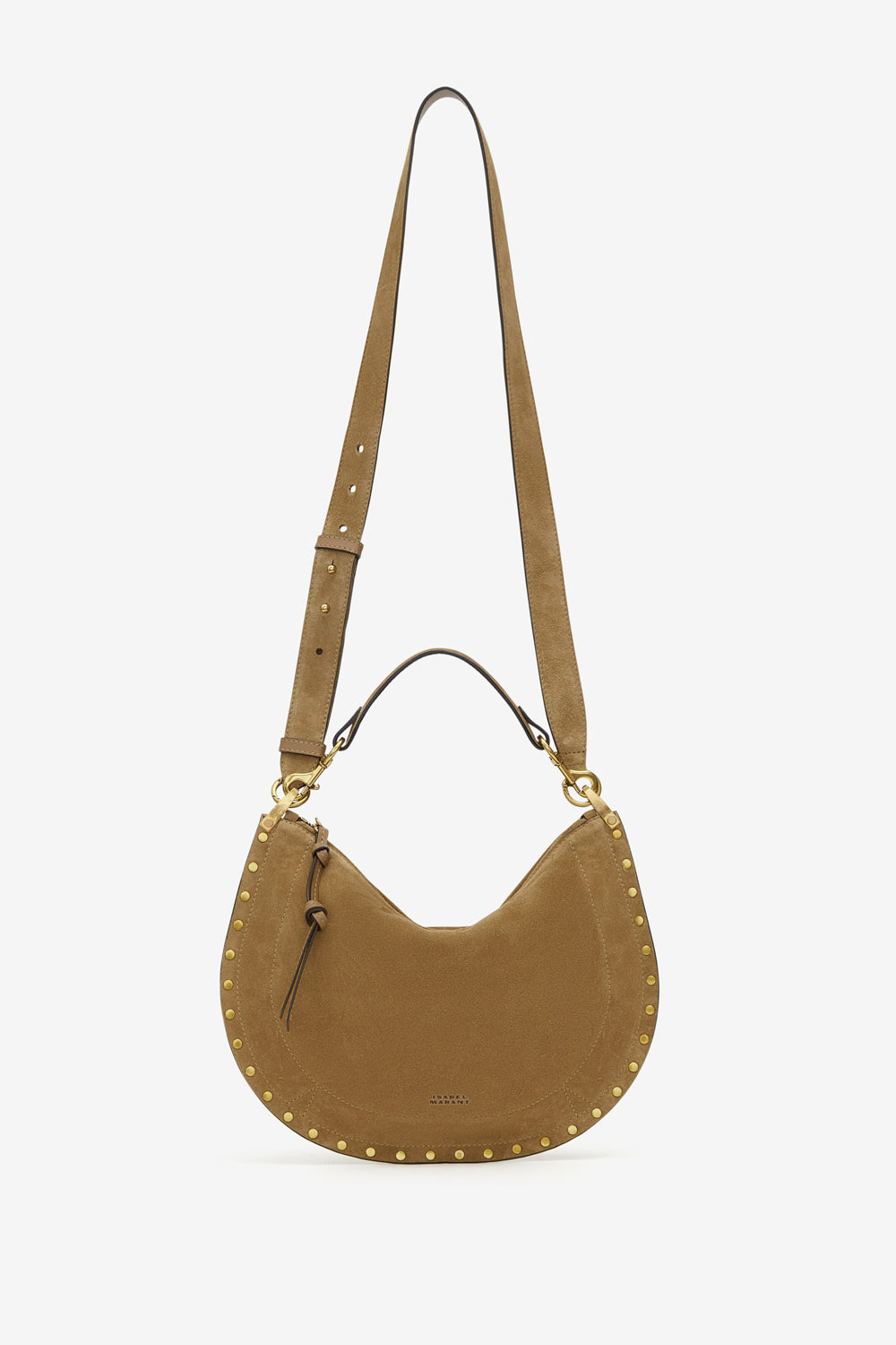 Tasche oskan soft zip aus kalbs-veloursleder - Taupe - Woman - 6