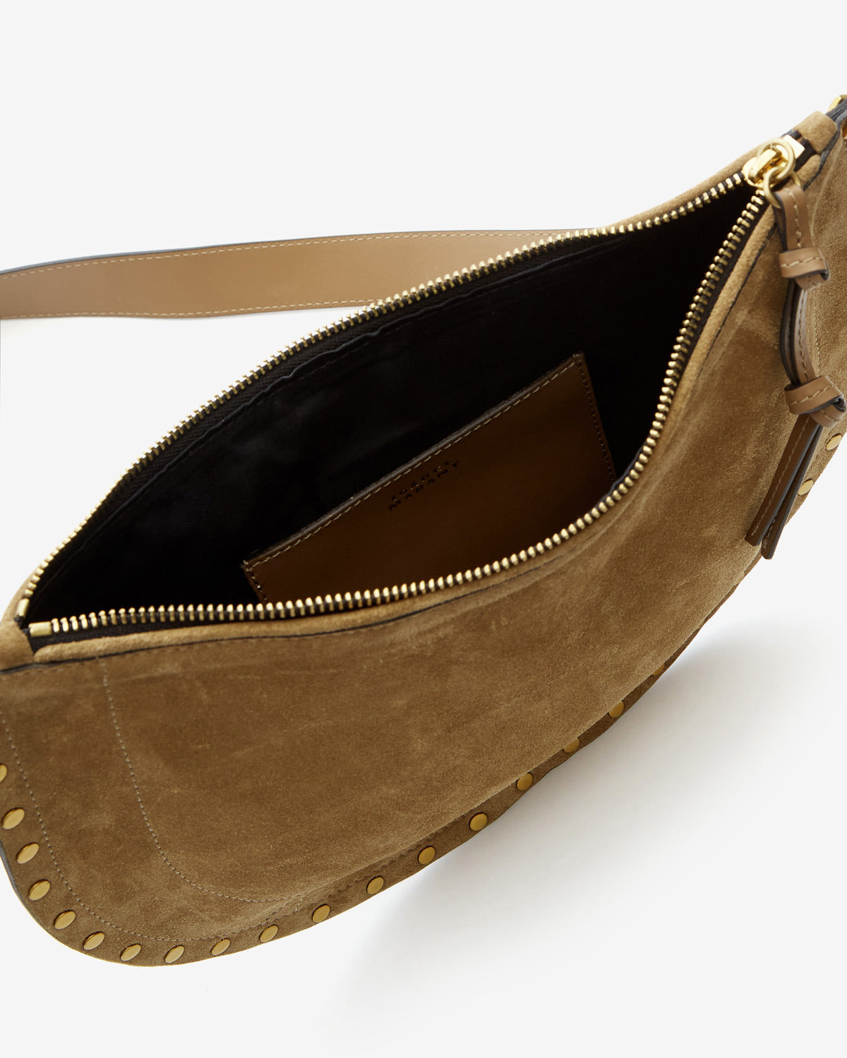 Tasche oskan soft zip aus kalbs-veloursleder - Taupe - Woman - 3