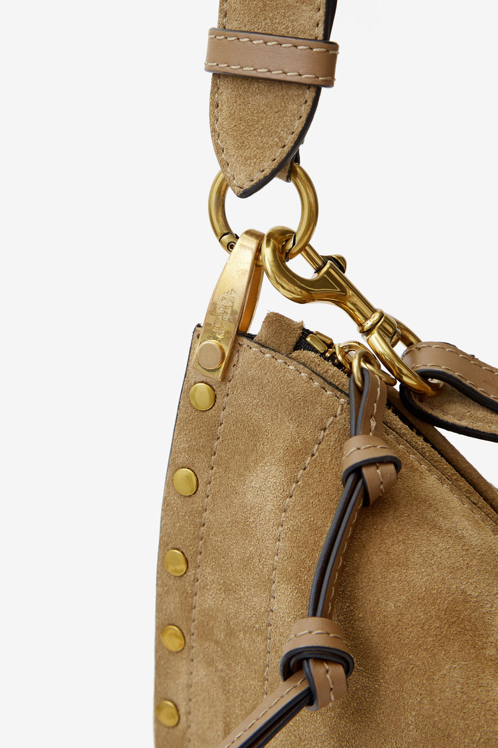 Tasche oskan soft zip aus kalbs-veloursleder - Taupe - Woman - 7