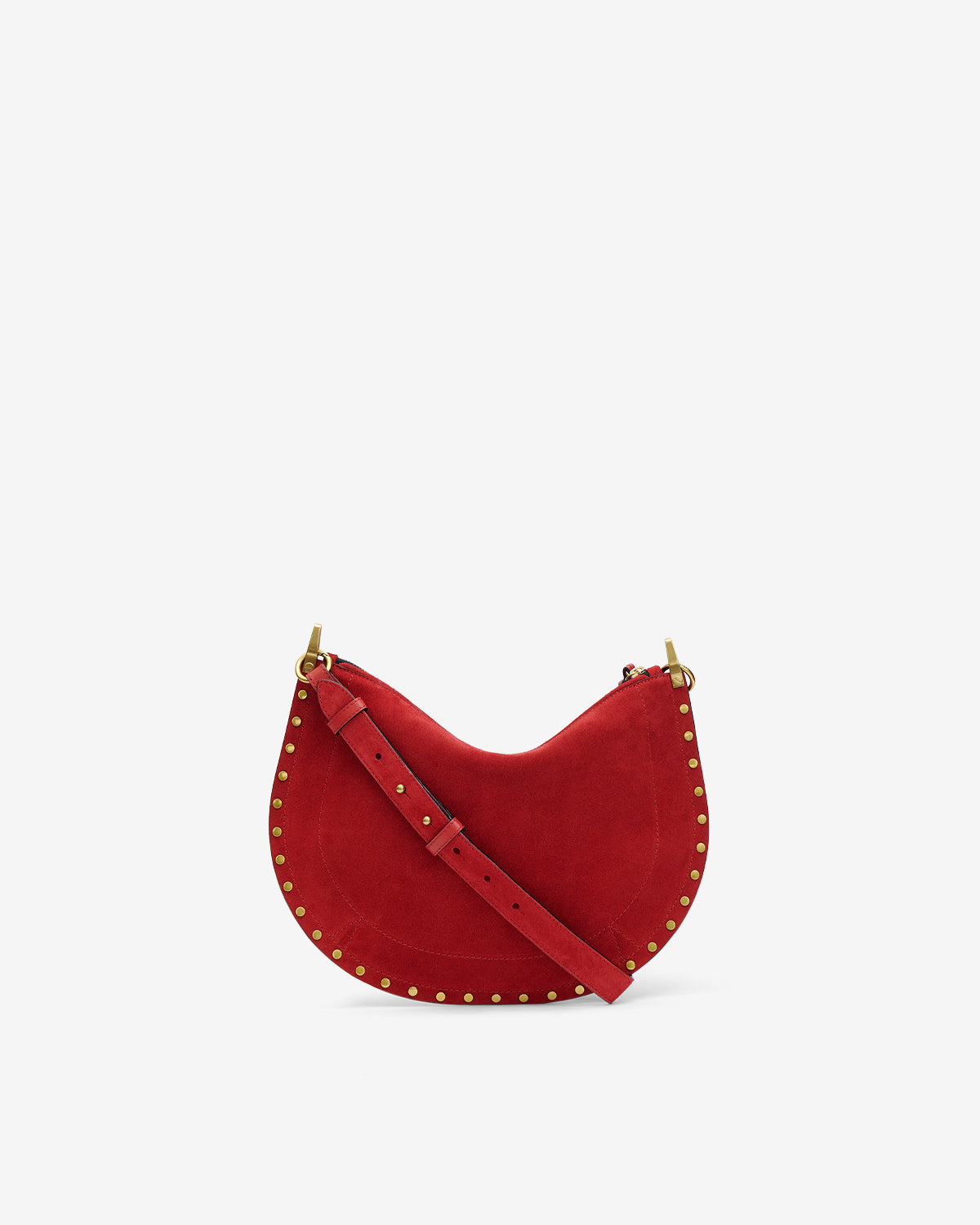 Oskan soft zip suede leather bag - Scarlet red - Woman - 2