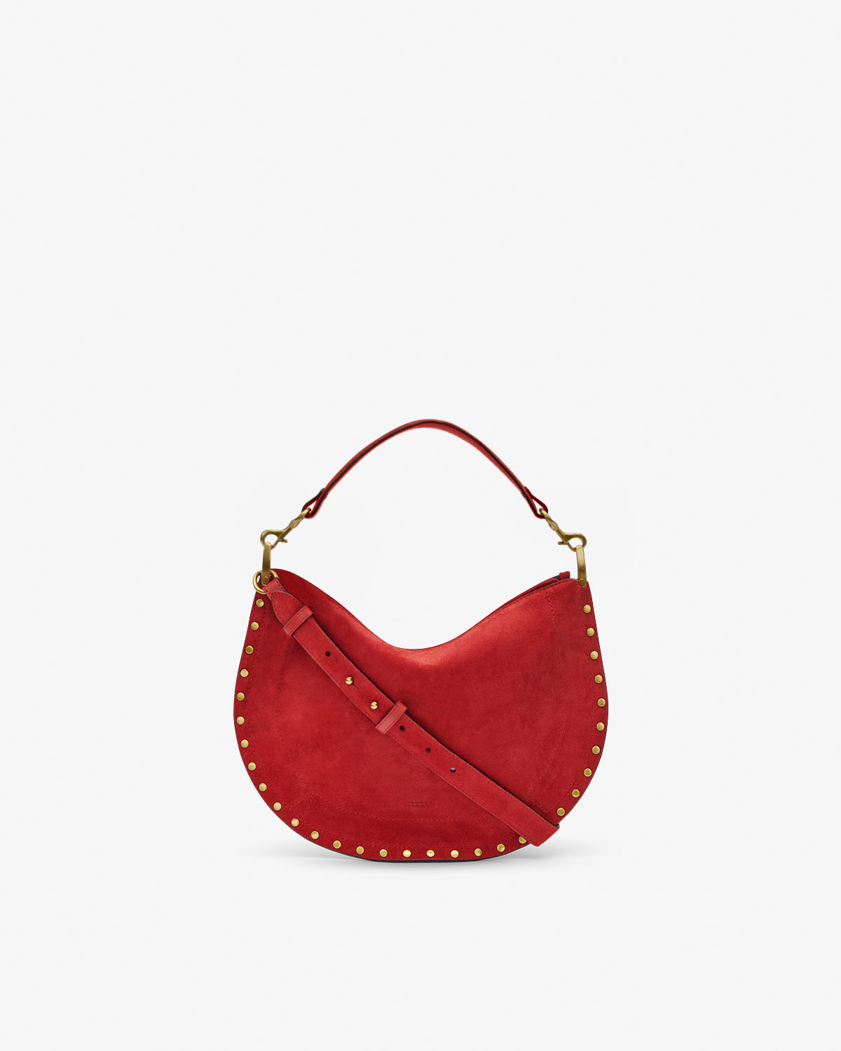 Oskan soft zip suede leather bag - Scarlet red - Woman - 1