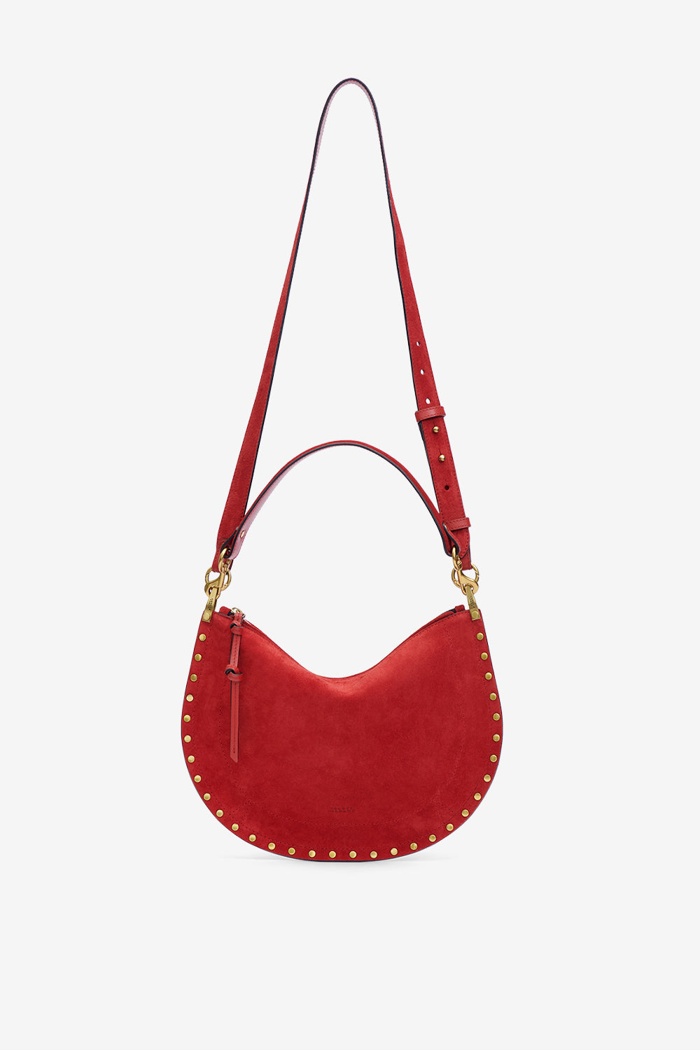 Tasche oskan soft zip aus veloursleder - Scarlet red - Woman - 7