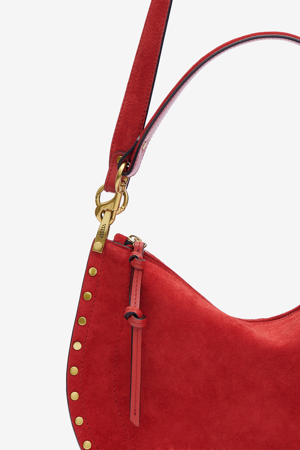 Tasche oskan soft zip aus veloursleder - Scarlet red - Woman - 4