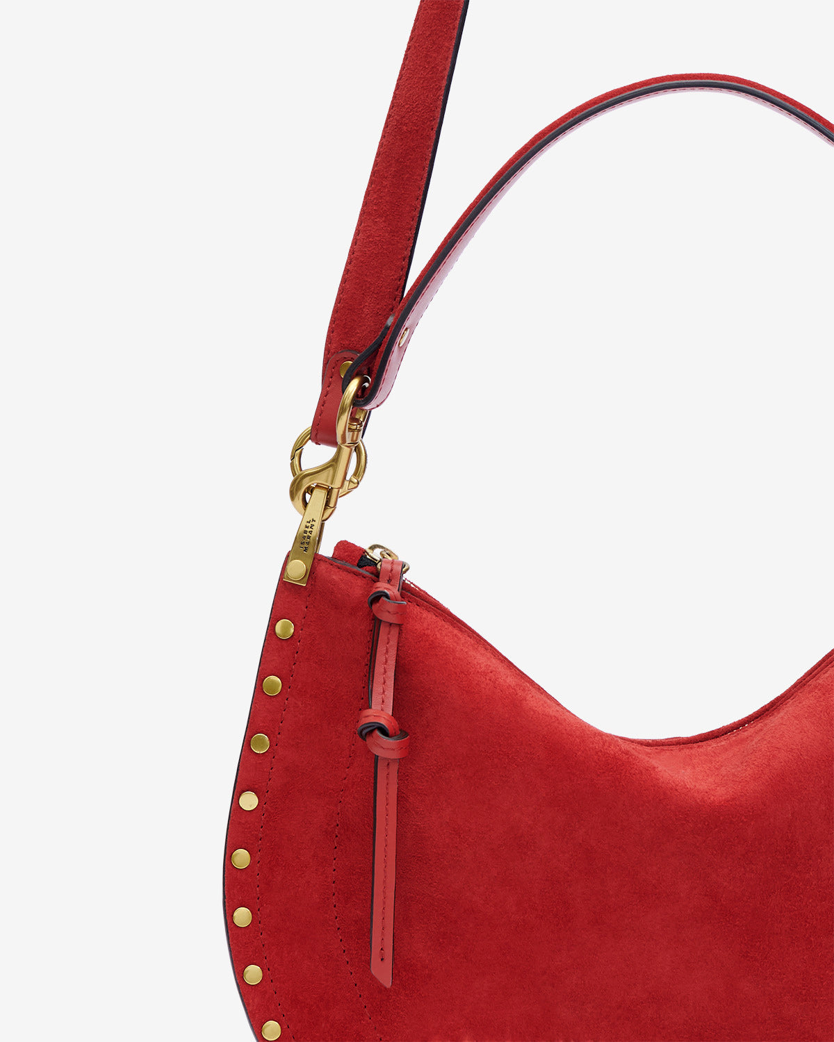 Oskan soft zip suede leather bag - Scarlet red - Woman - 3