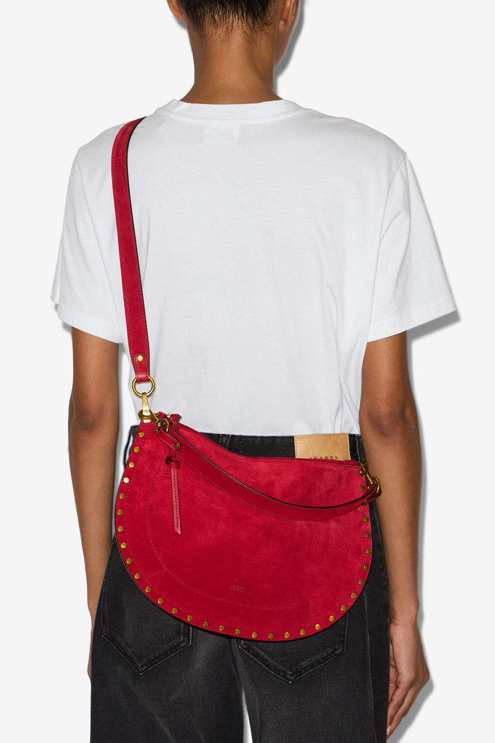 Tasche oskan soft zip aus veloursleder - Scarlet red - Woman - 5