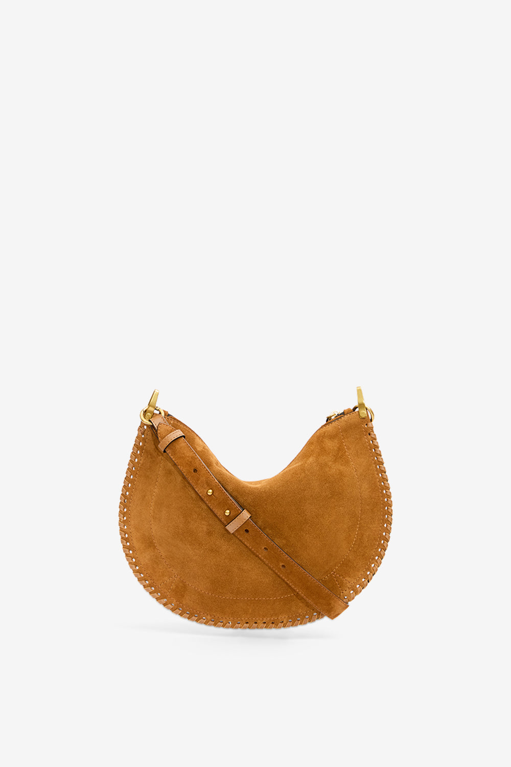Tasche oskan soft zip aus geflochtenem kalbs-veloursleder - Cognac - Woman - 3