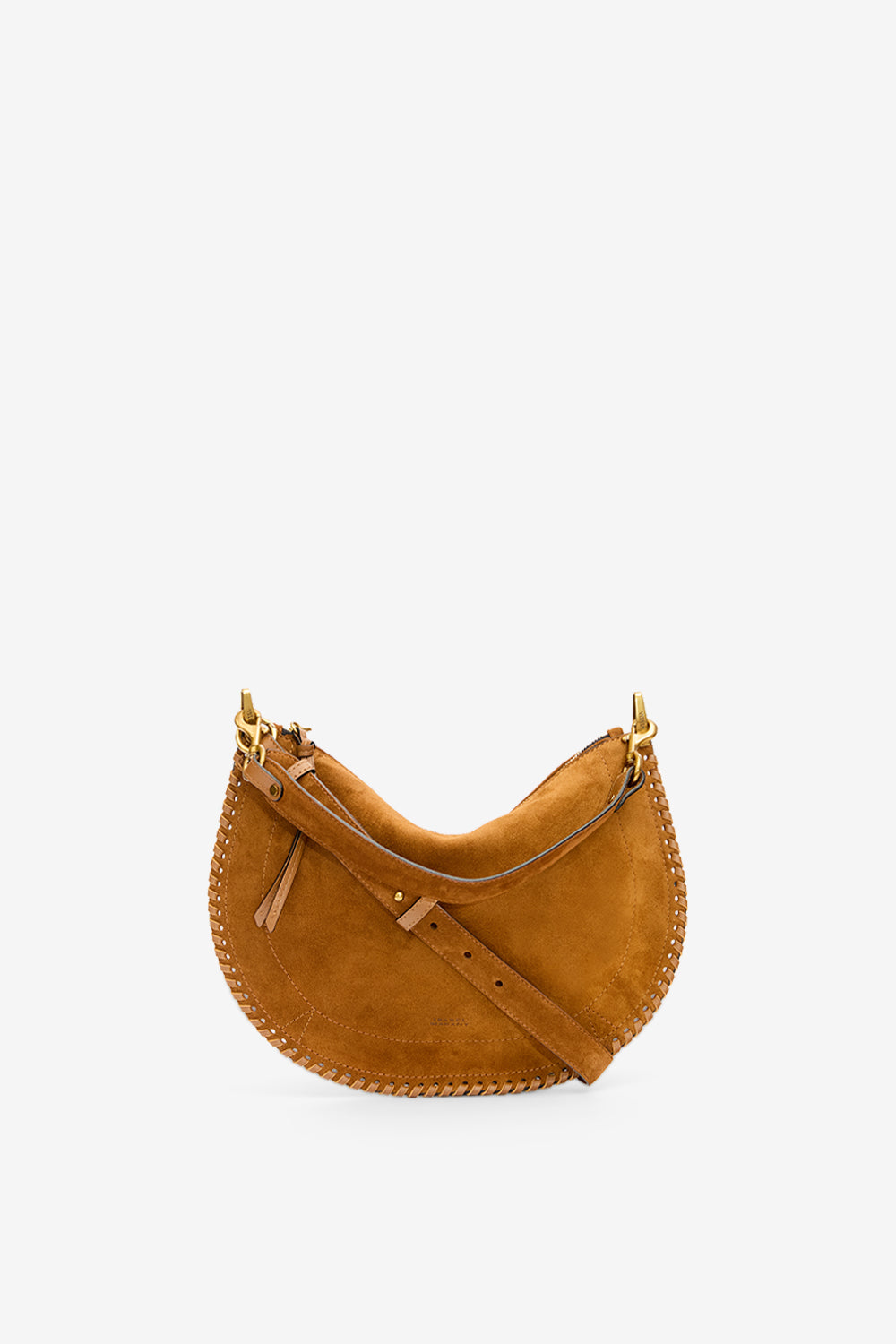 Tasche oskan soft zip aus geflochtenem kalbs-veloursleder - Cognac - Woman - 5