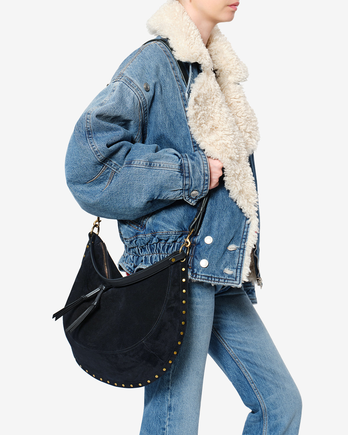 Oskan Soft L スエードバッグ 女性 黒 | ISABEL MARANT 公式サイト