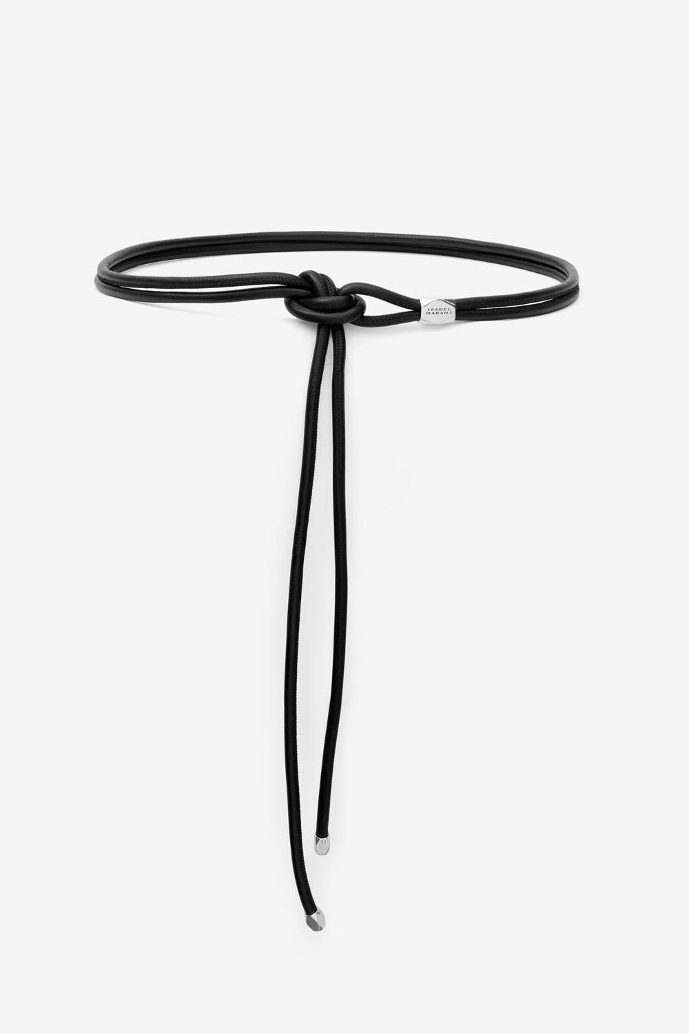 Cinturón de piel y metal silvia - Black and silver - Woman - 5