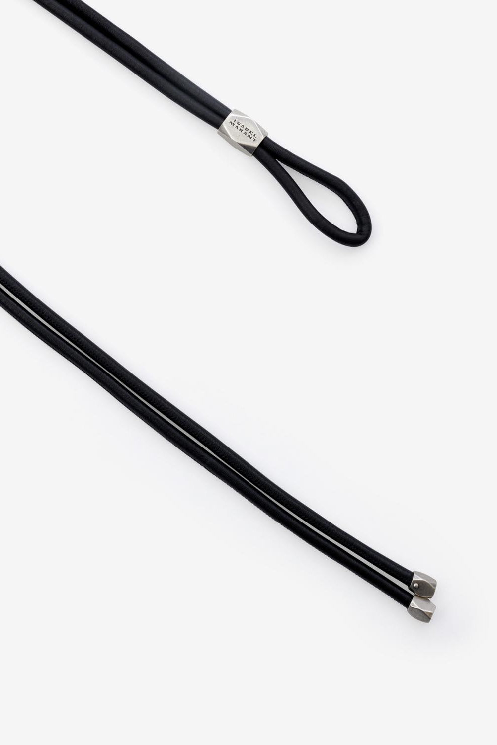 Cinturón de piel y metal silvia - Black and silver - Woman - 4