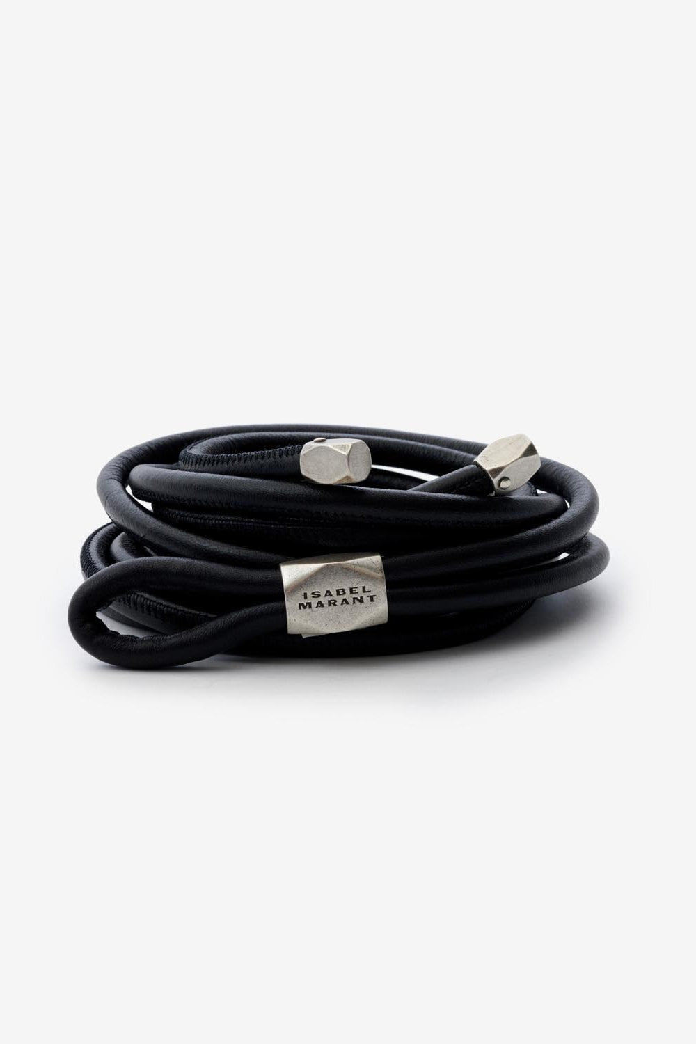Cinturón de piel y metal silvia - Black and silver - Woman - 2