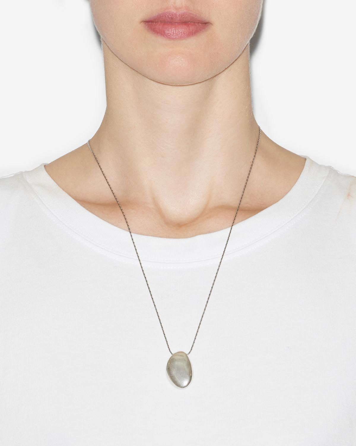Shiny day pendant necklace in silver-finish brass - Silver - Woman - 2
