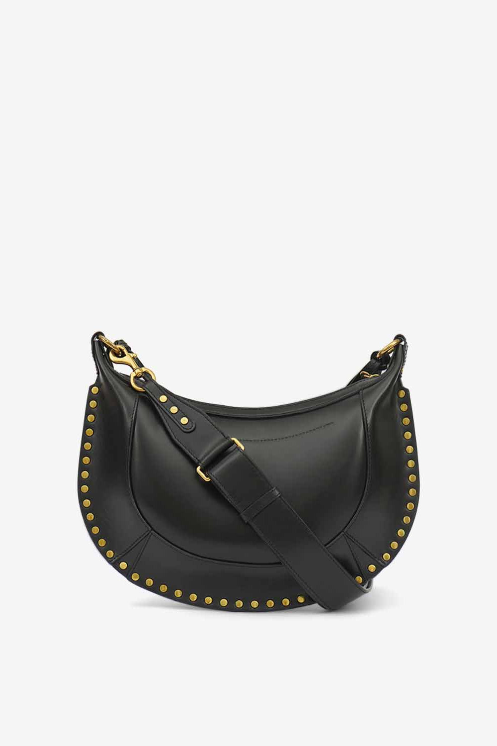 Sac porté main et épaule en cuir de veau naoko - Noir et doré - Woman - 3